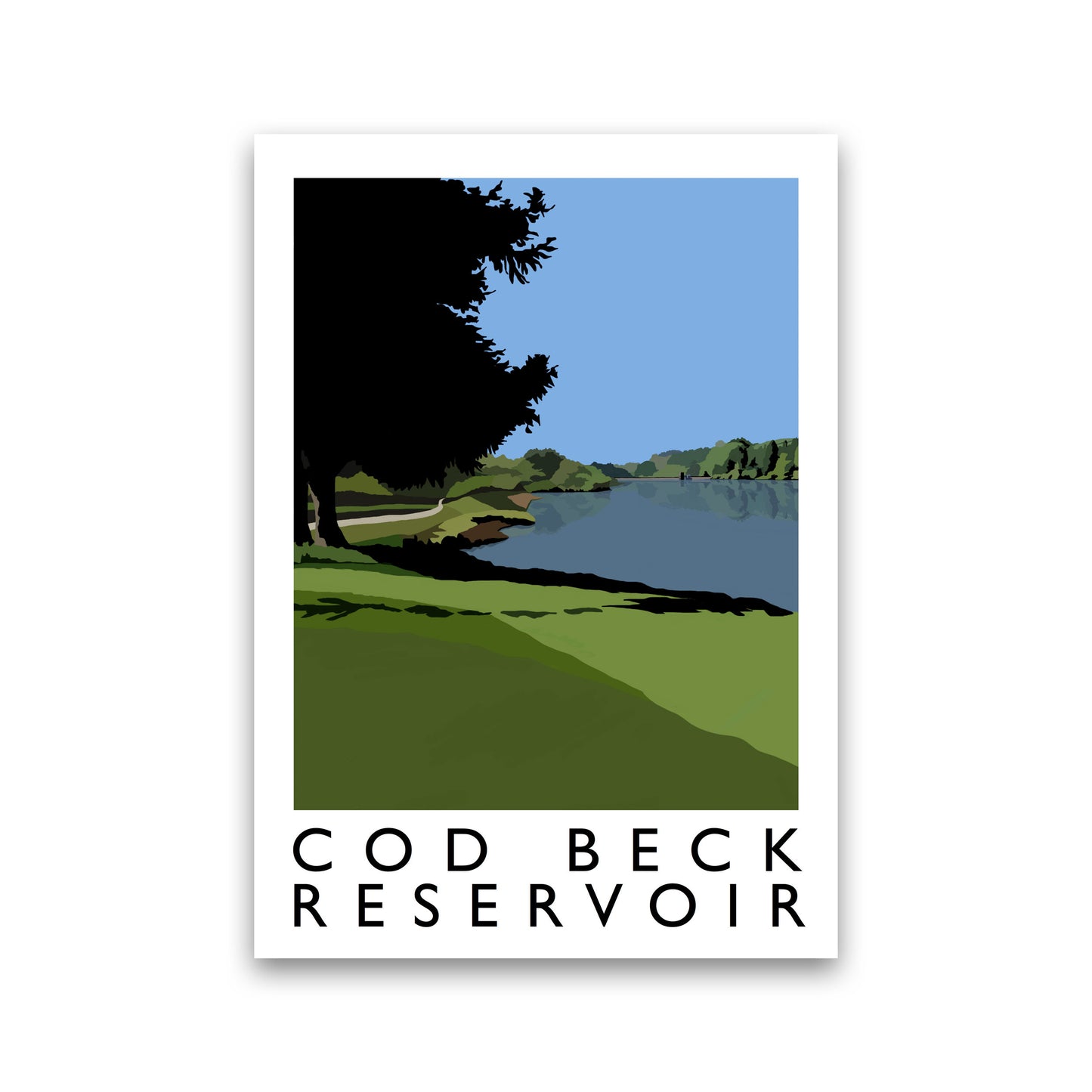 Cod Beck Reservoir Framed Digital Art Print by Richard O'Neill