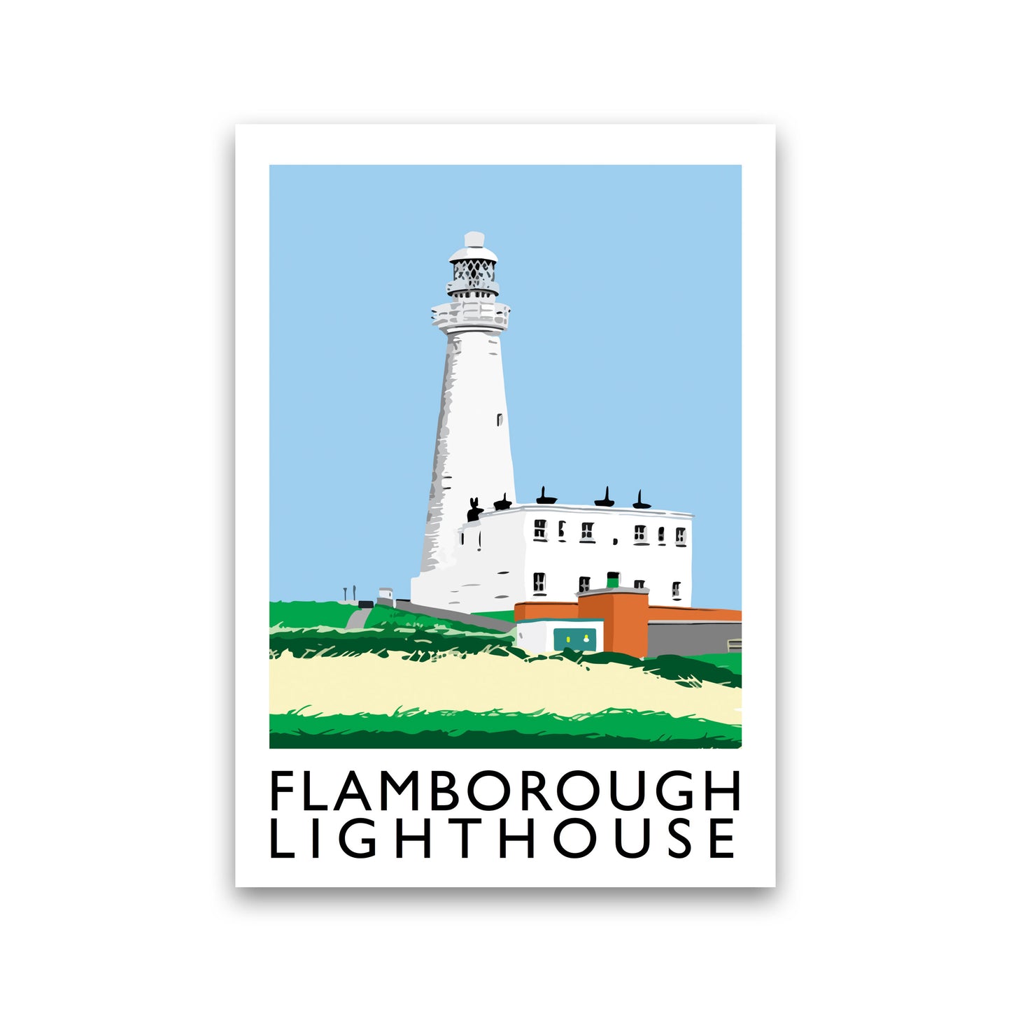 Flamborough Lighthouse Framed Digital Art Print by Richard O'Neill