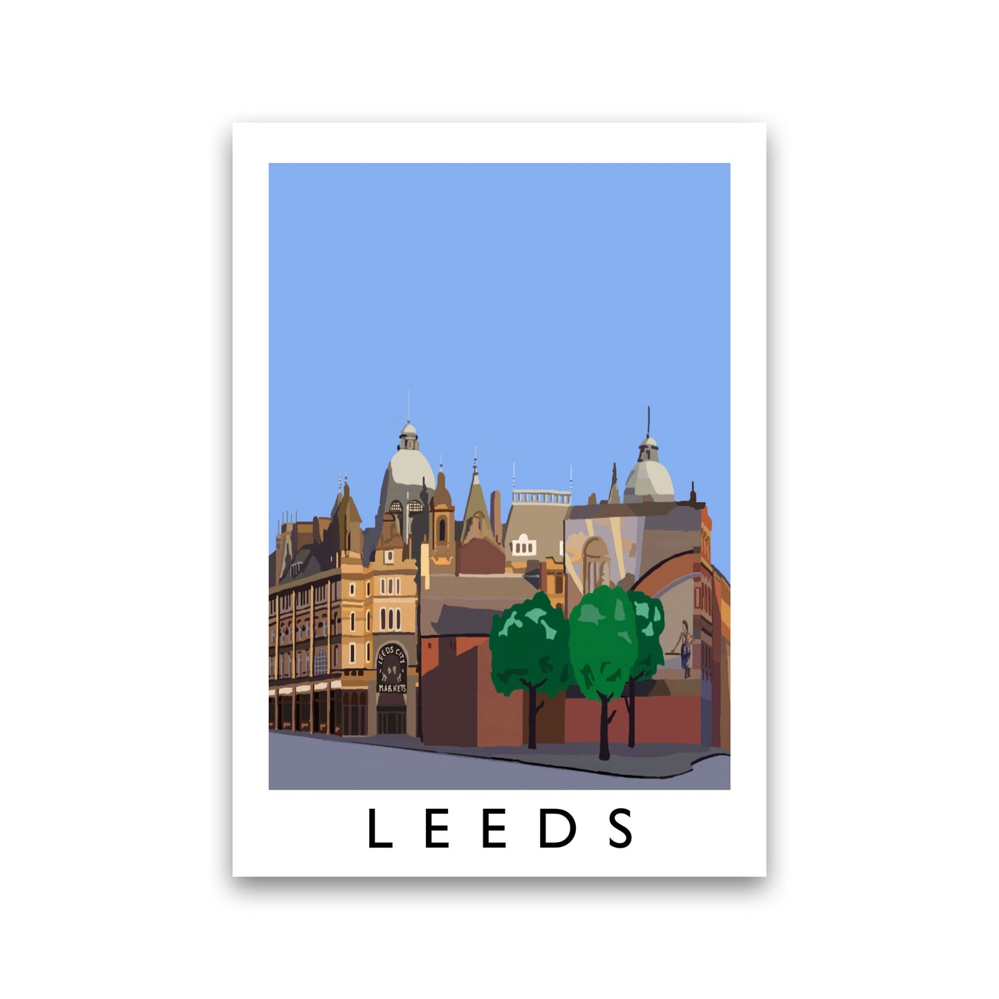 Leeds by Richard O'Neill Yorkshire Art Print, Vintage Travel Poster