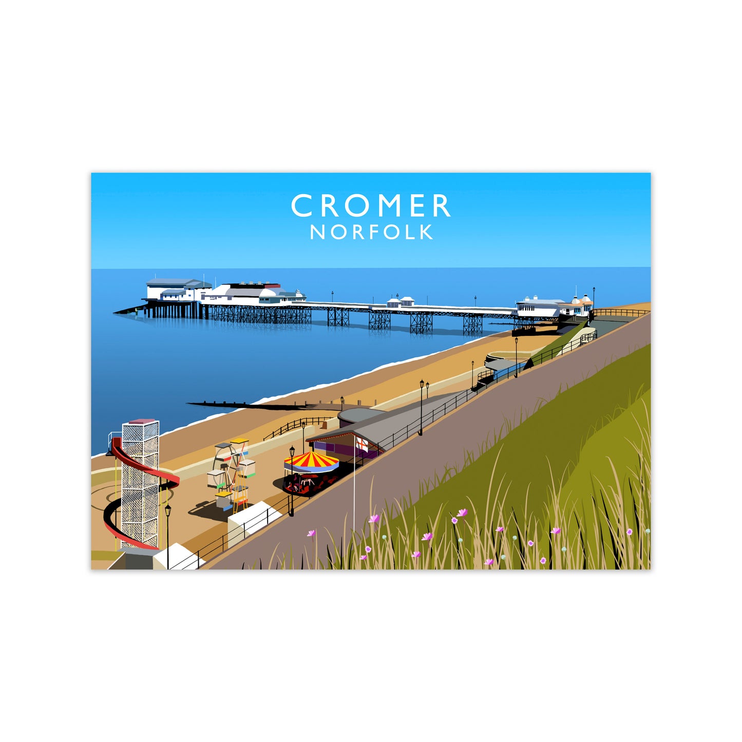 Cromer Norfolk Framed Digital Art Print by Richard O'Neill