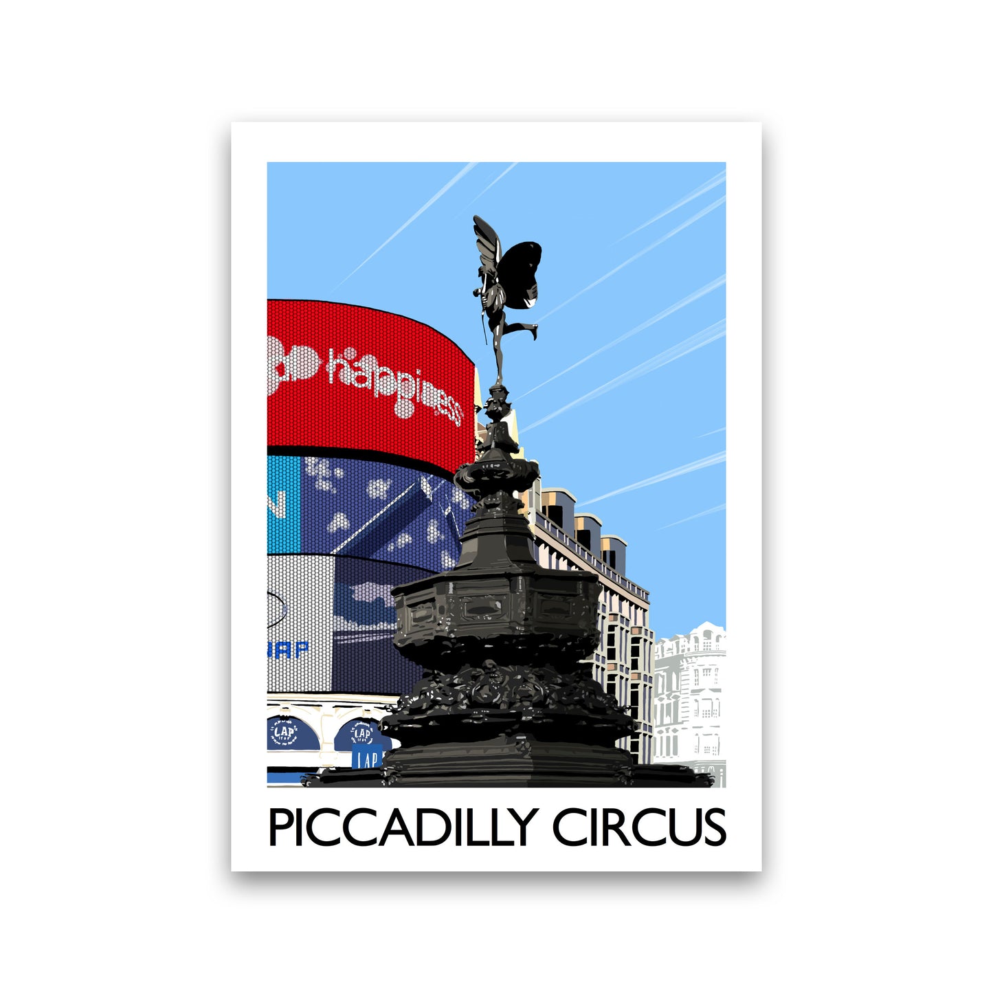 Piccadilly Circus London Portrait Art Print by Richard O'Neill