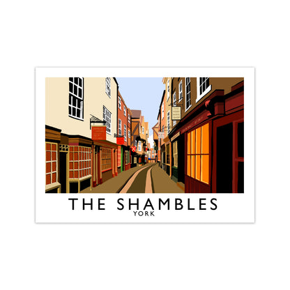 The Shambles by Richard O'Neill Yorkshire Art Print, Vintage Travel Poster