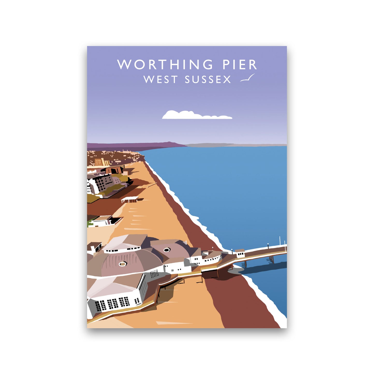 Worthing Pier West Sussex Framed Digital Art Print by Richard O'Neill