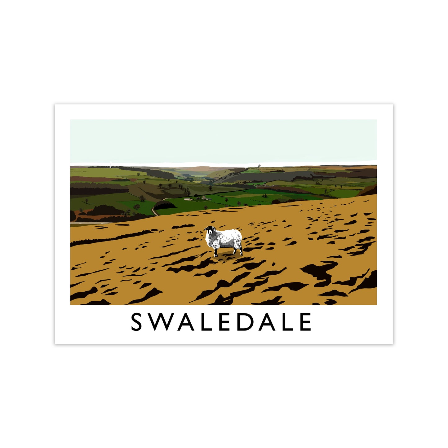 Swaledale by Richard O'Neill Yorkshire Art Print, Vintage Travel Poster