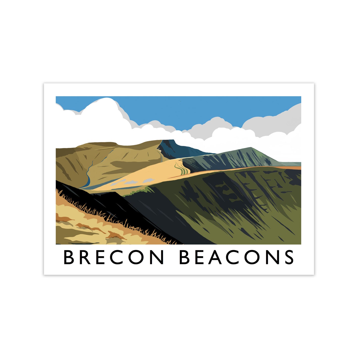 Brecon Beacons Framed Digital Art Print by Richard O'Neill