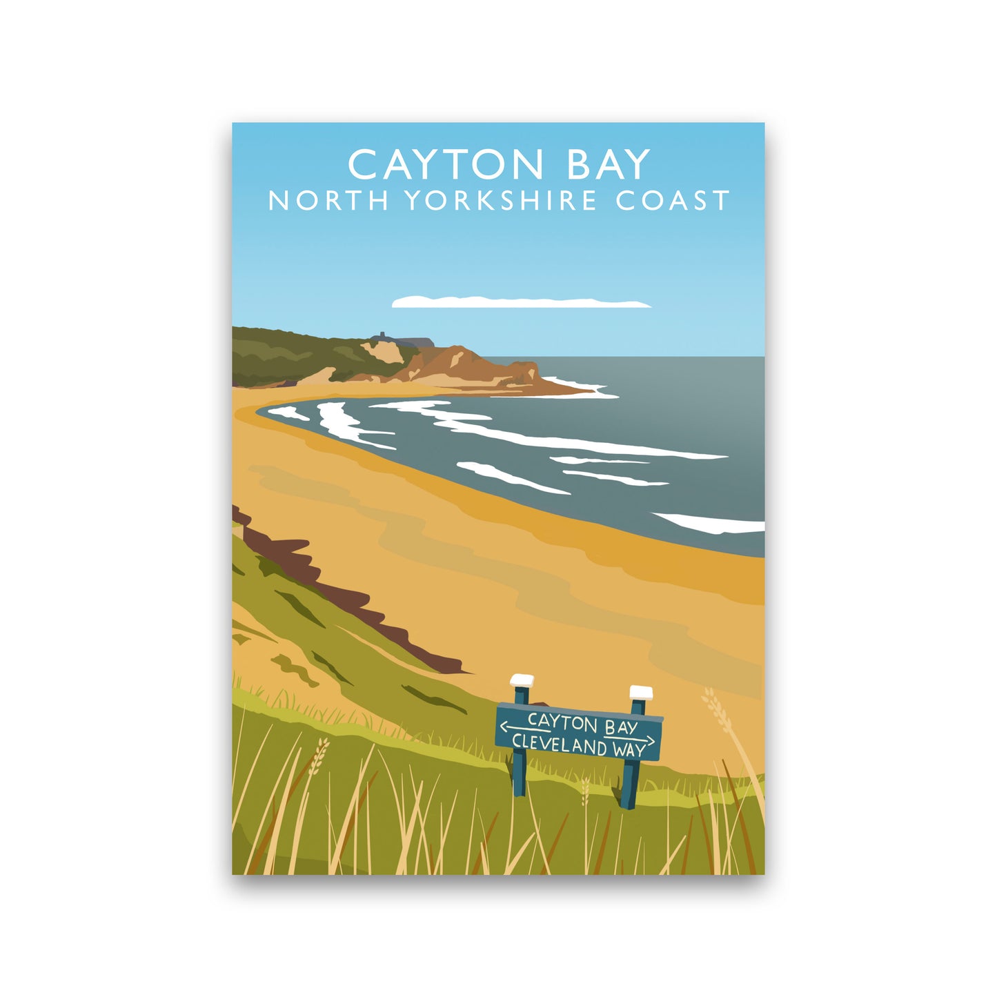 Cayton Bay North Yorkshire Coast Portrait Framed Digital Art Print by Richard O'Neill