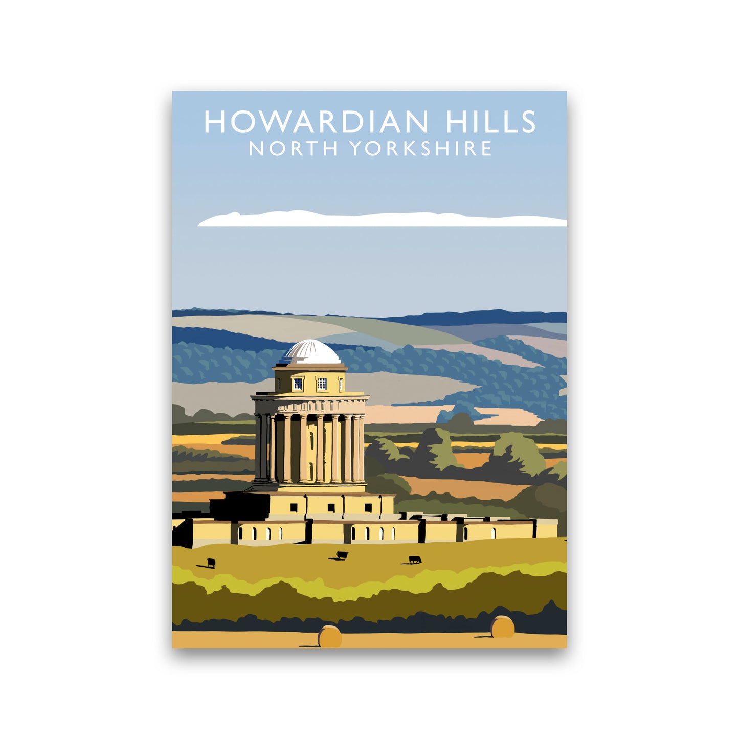 Howardian Hills (Portrait) by Richard O'Neill Yorkshire Art Print