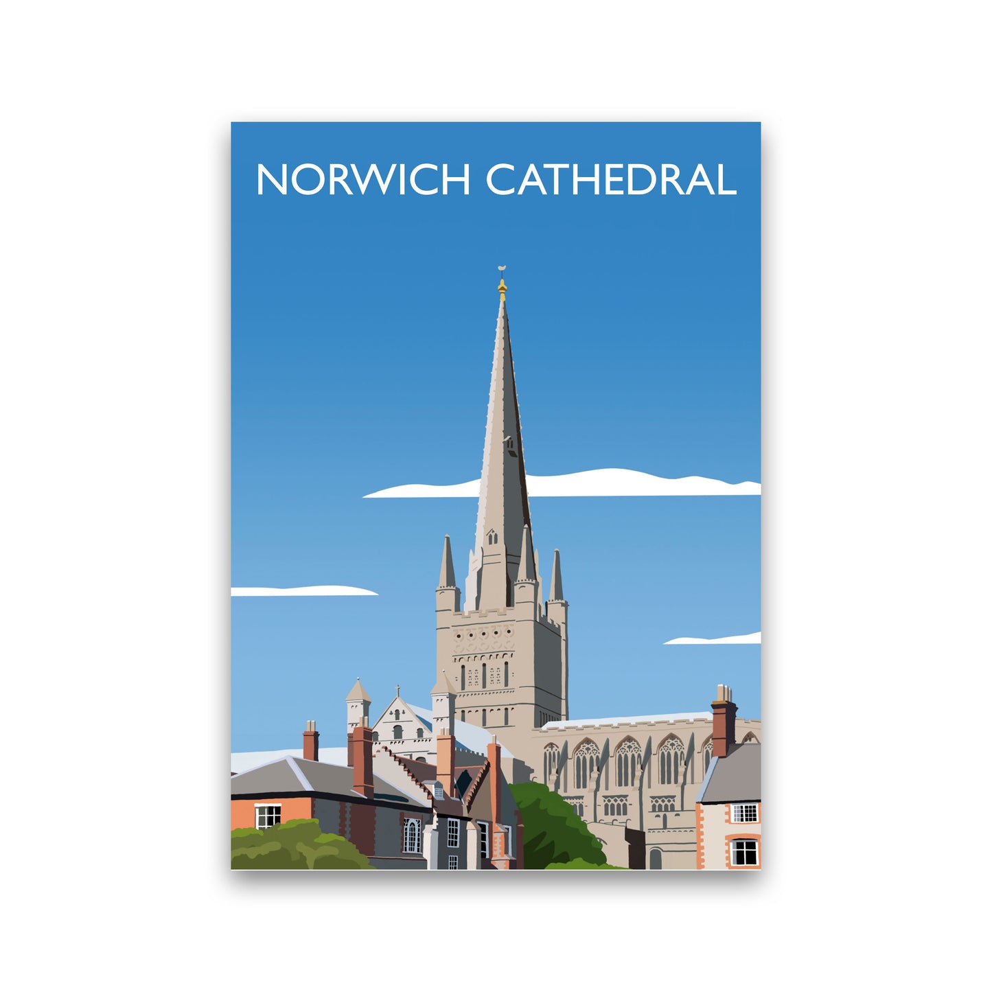 Norwich Cathedral Portrait  Art Print by Richard O'Neill