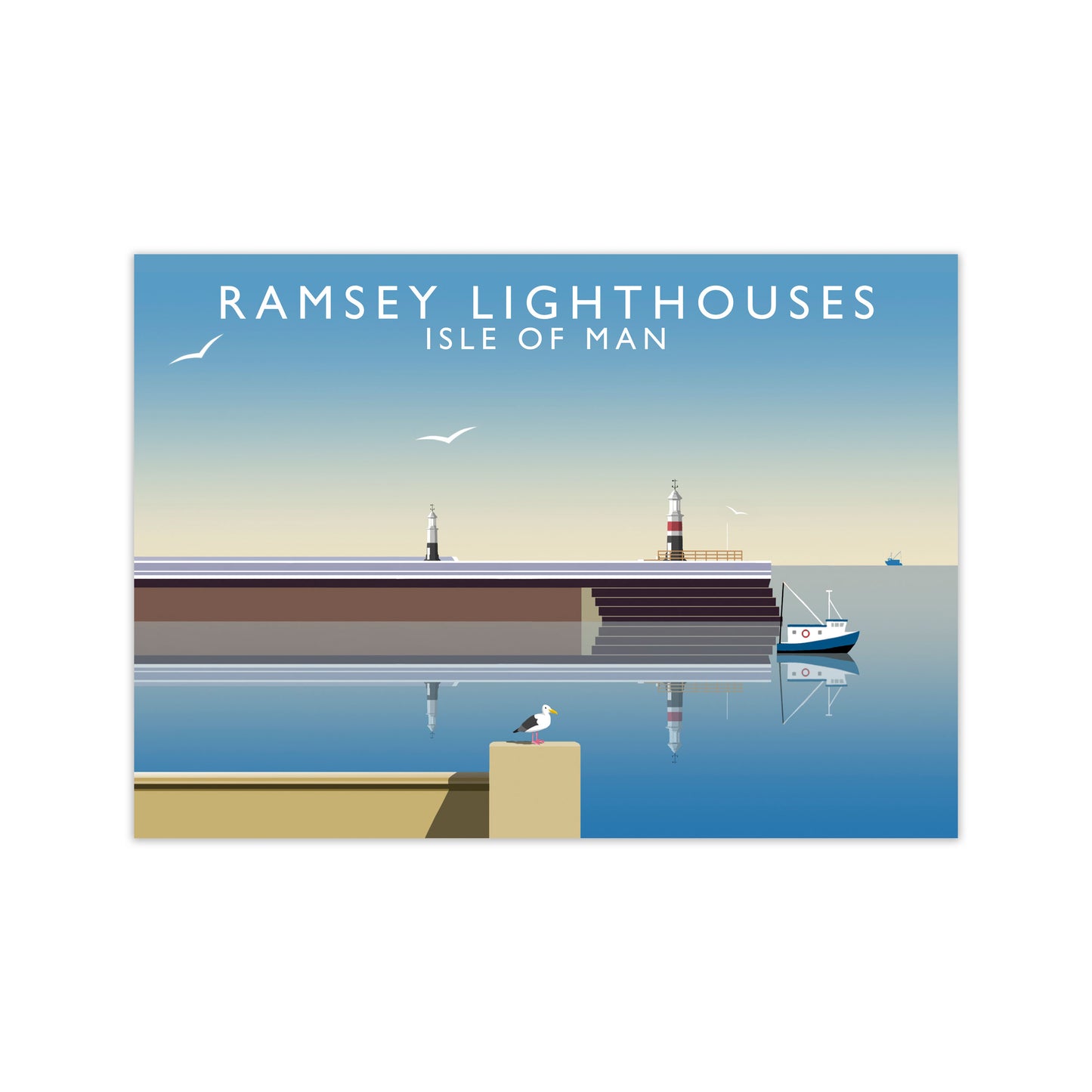 Ramsey Lighthouses Isle of Man Art Print by Richard O'Neill