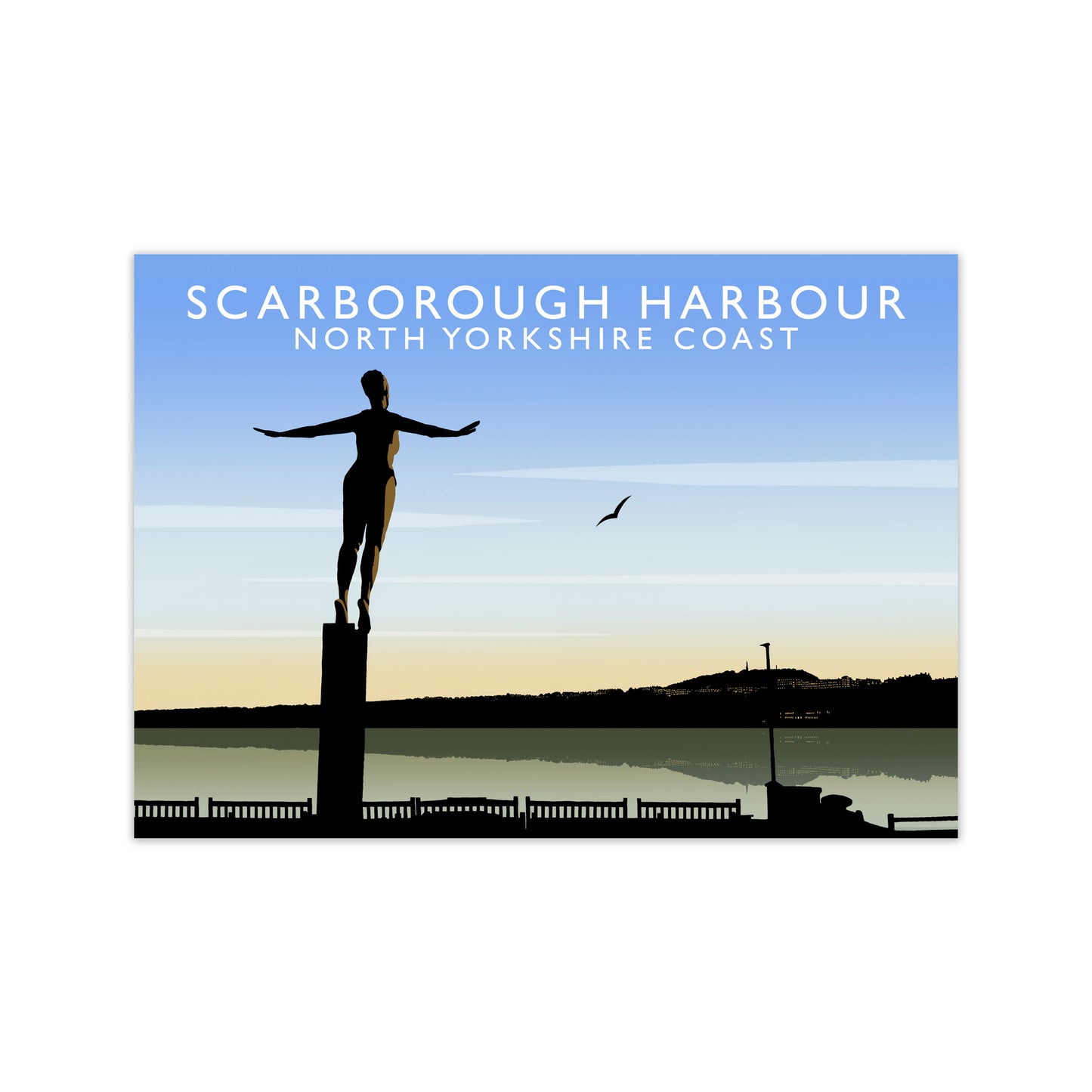 Scarborough Harbour (Landscape) by Richard O'Neill Yorkshire Art Print