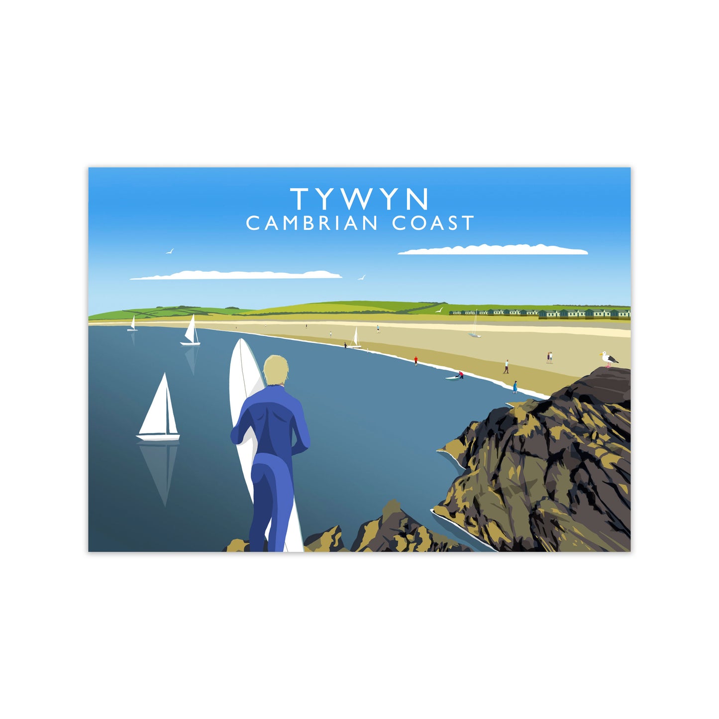 Tywyn Cambrian Coast Art Print by Richard O'Neill