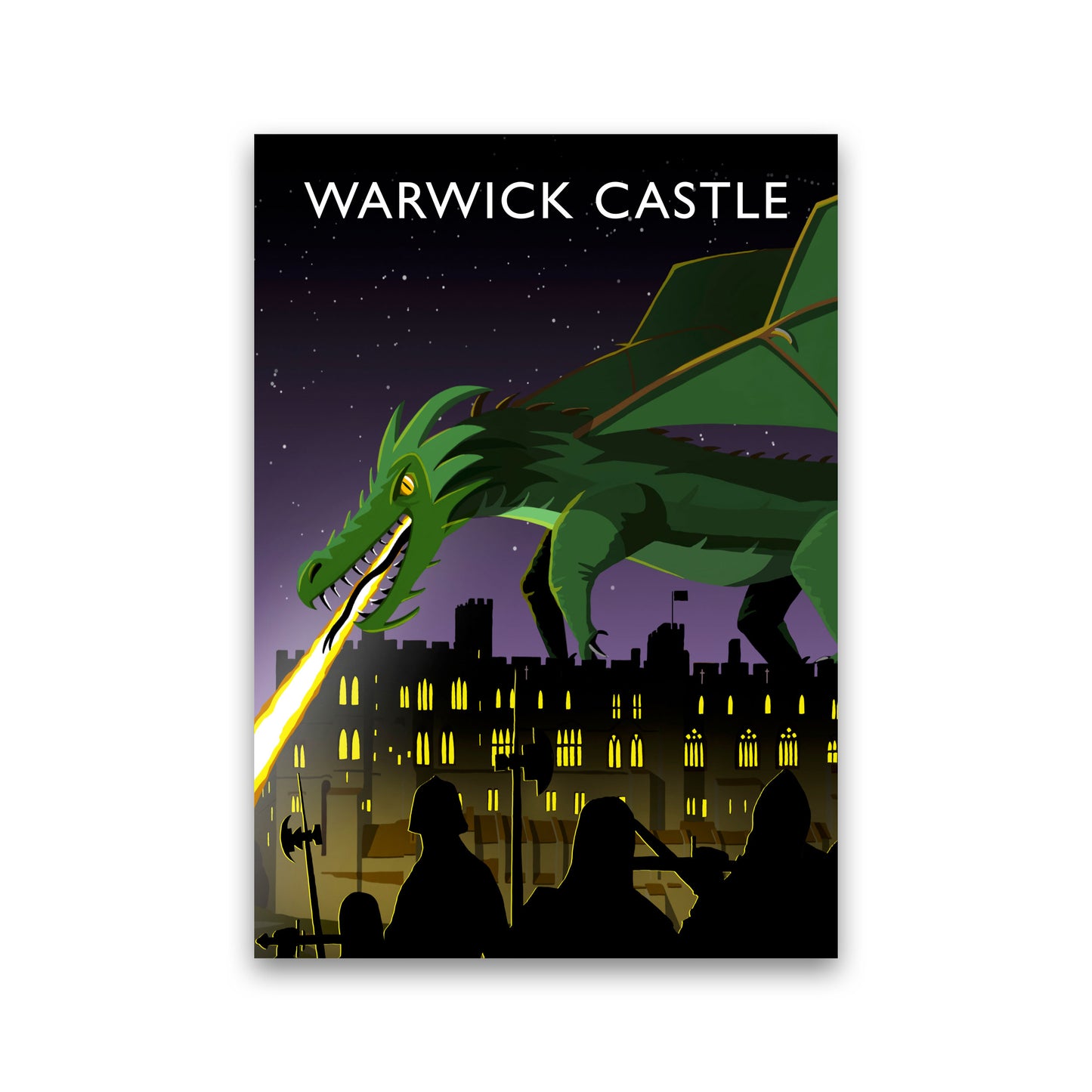 Warwick Castle With Dragon (Portrait) by Richard O'Neill