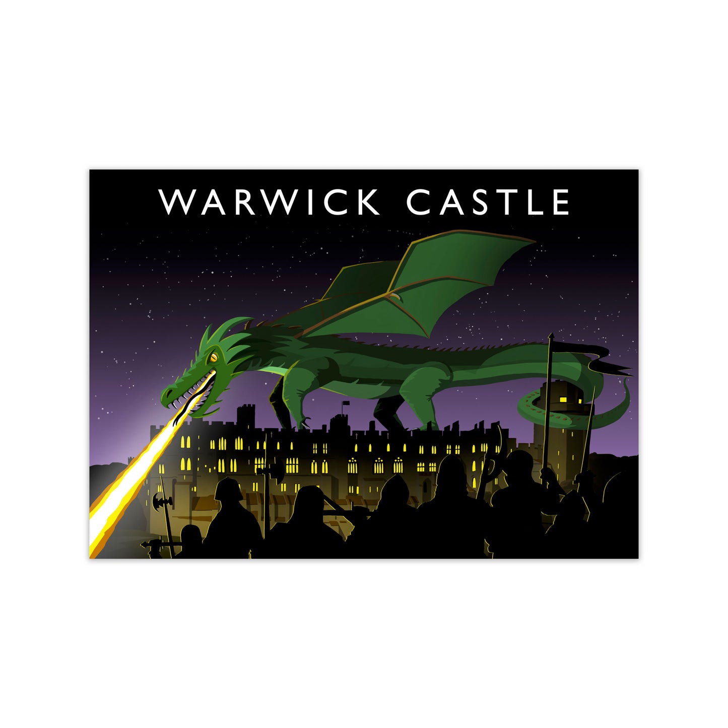 Warwick Castle With Dragon (Landscape) by Richard O'Neill