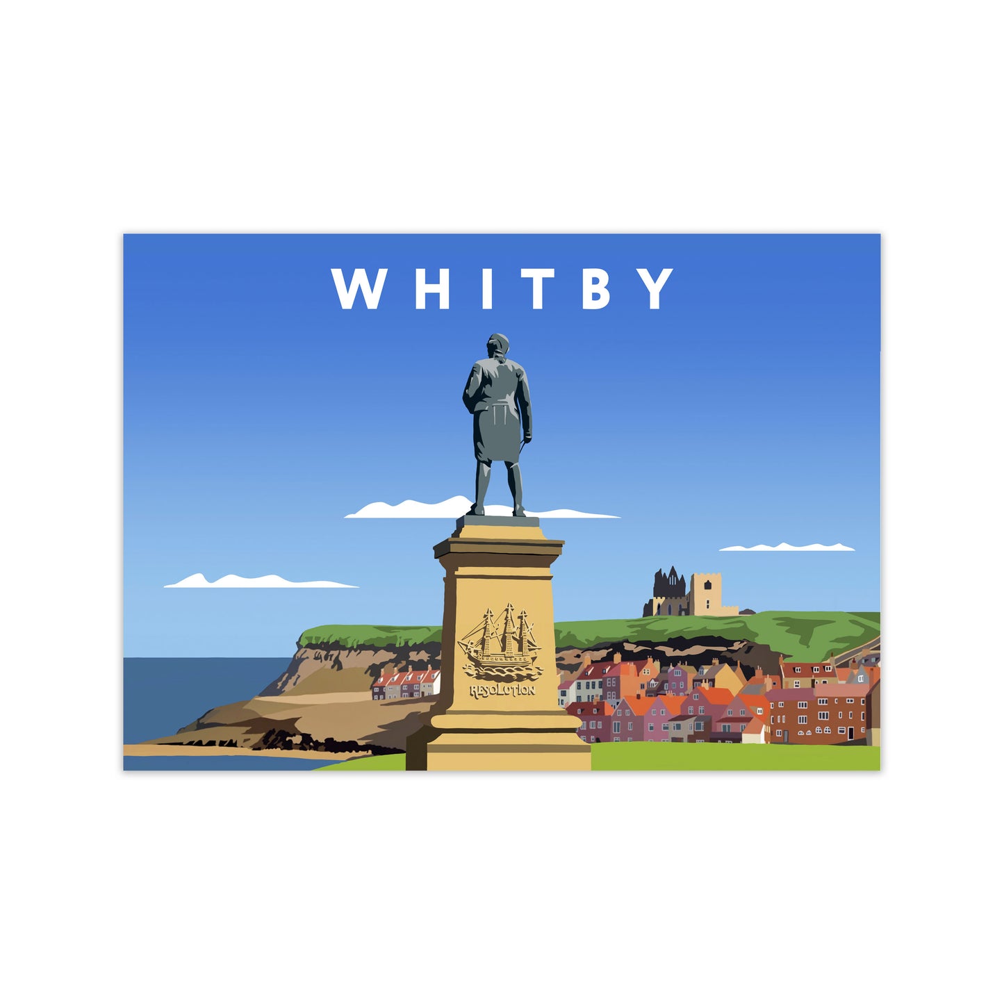 Whitby (Landscape) by Richard O'Neill Yorkshire Art Print, Vintage Travel Poster