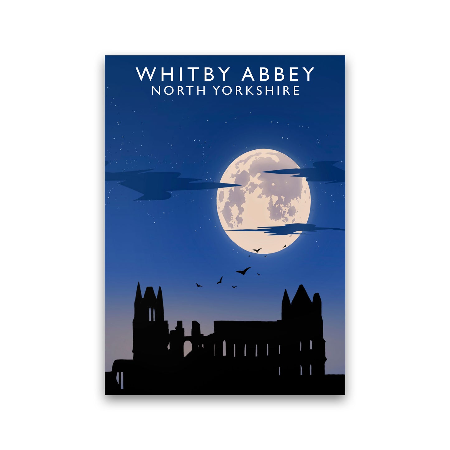 Whitby Abbey (Night) (Portrait) by Richard O'Neill Yorkshire Art Print