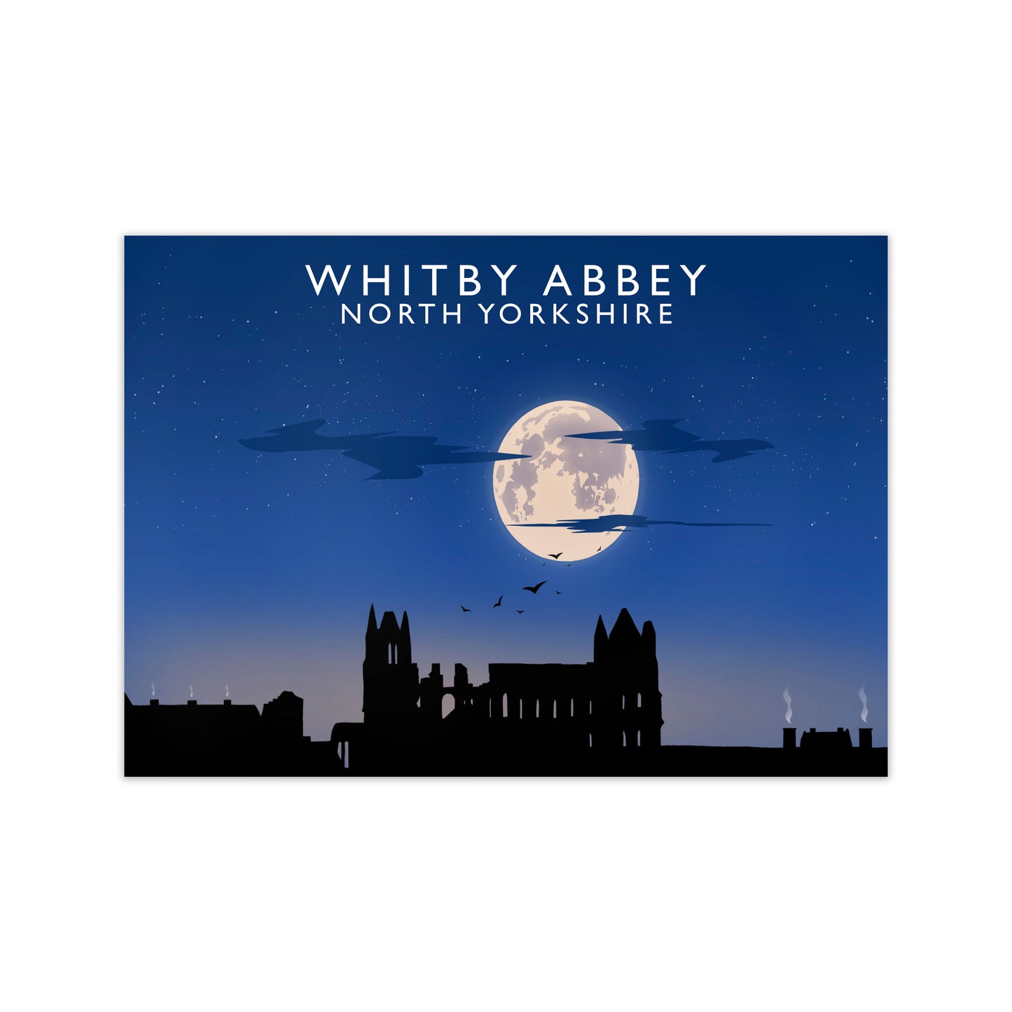 Whitby Abbey (Night) (Landscape) by Richard O'Neill Yorkshire Art Print