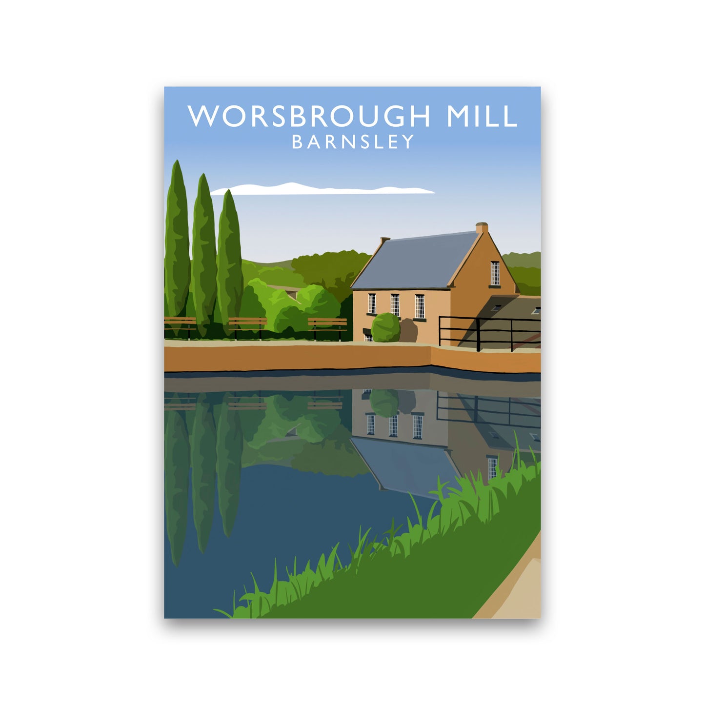 Worsbrough Mill (Portrait) by Richard O'Neill Yorkshire Art Print