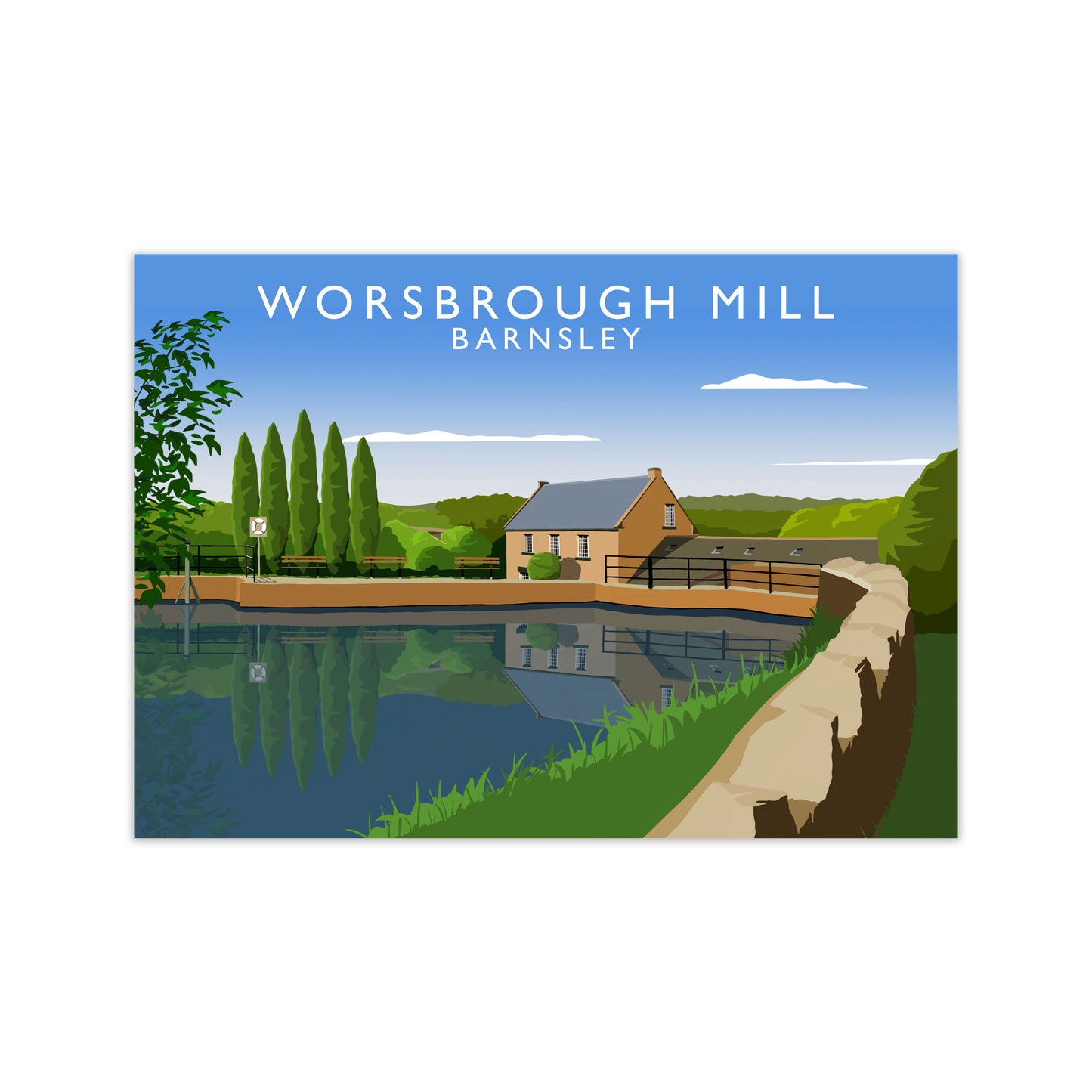 Worsbrough Mill (Landscape) by Richard O'Neill Yorkshire Art Print