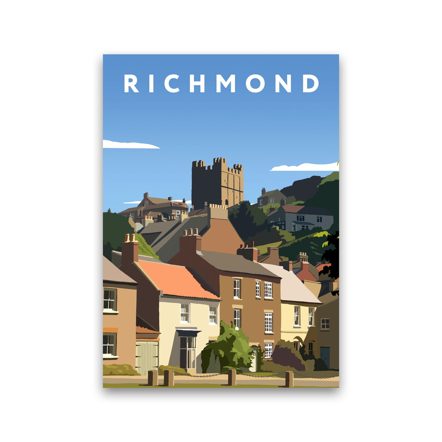 Richmond4 Portrait  Travel Art Print by Richard O'Neill, Framed Wall Art