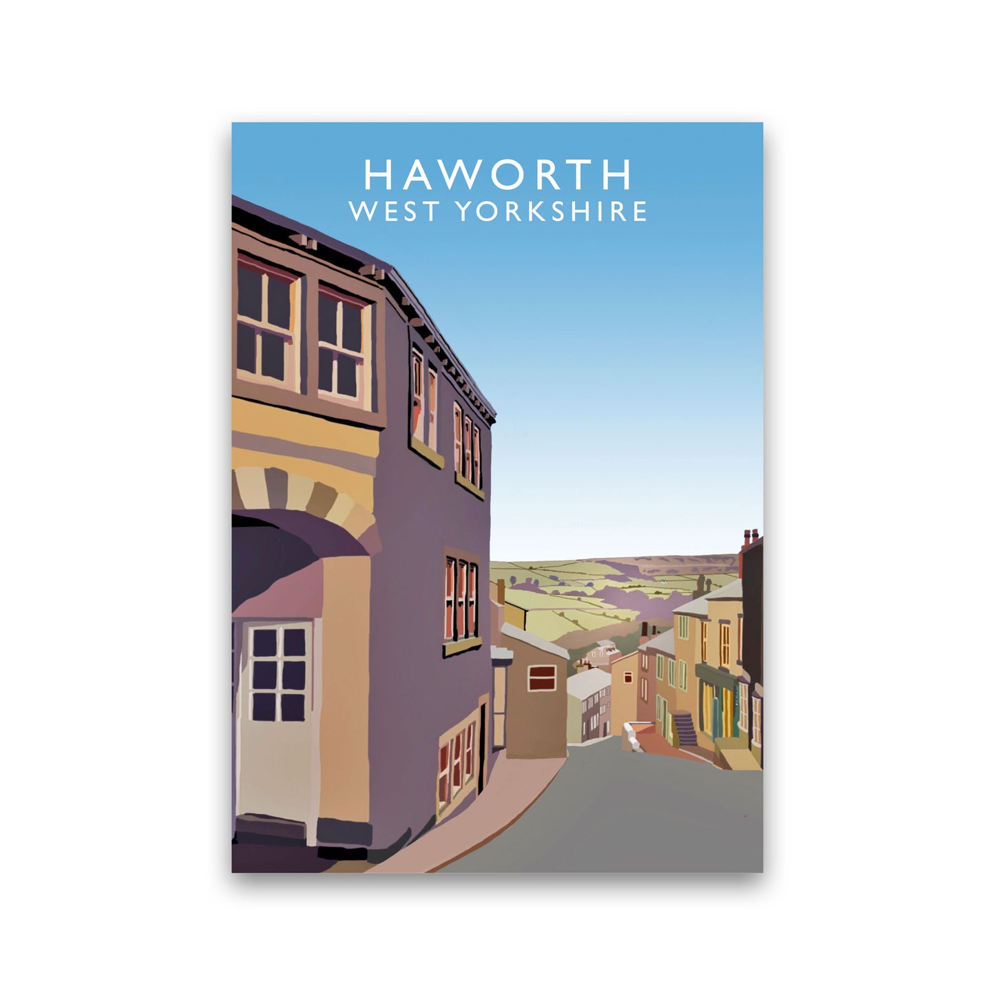 Haworth West Yorkshire Digital Art Print by Richard O'Neill, Framed Wall Art