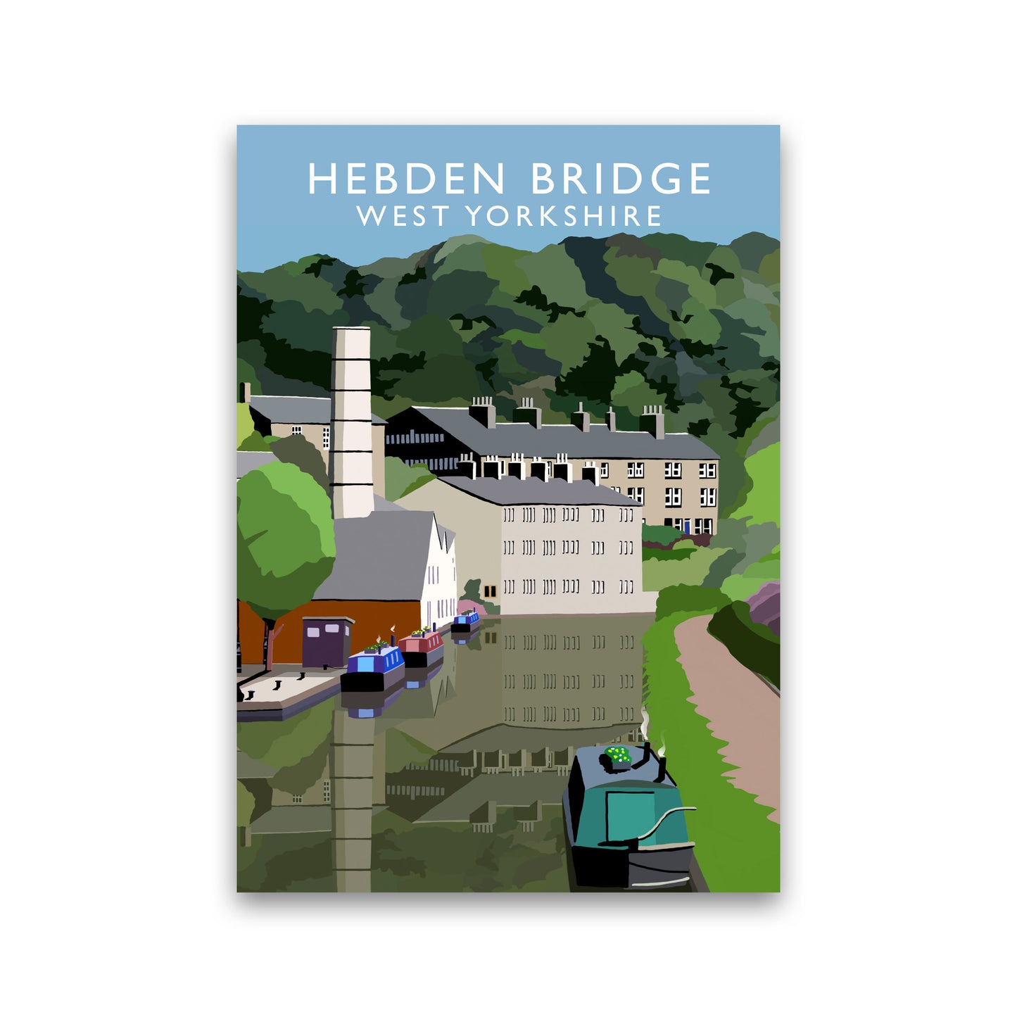 Hebden Bridge West Yorkshire Portrait Travel Art Print by Richard O'Neill