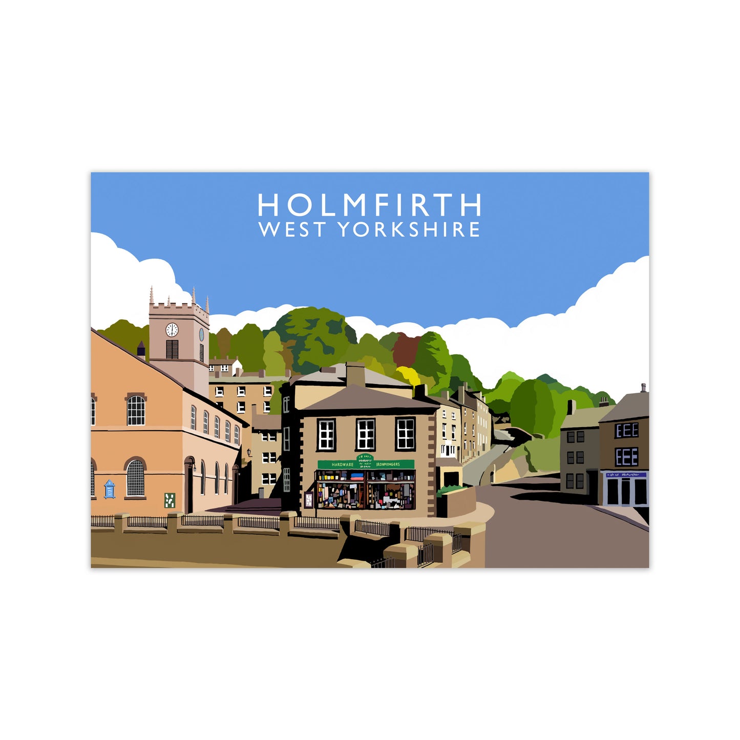 Holmfirth West Yorkshire Framed Digital Art Print by Richard O'Neill