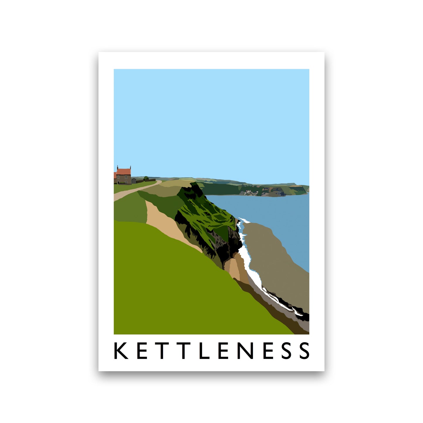 Kettleness Travel Art Print by Richard O'Neill, Framed Wall Art