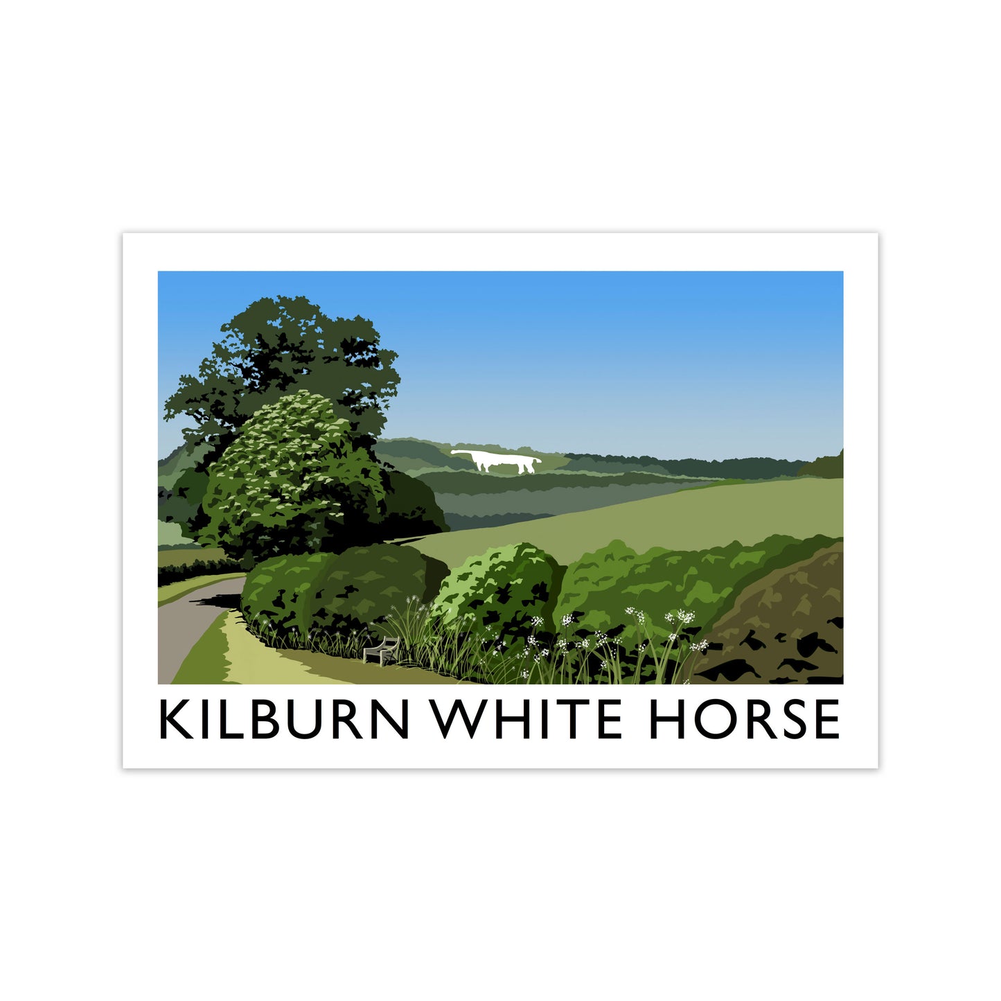 Kilburn White Horse Framed Digital Art Print by Richard O'Neill