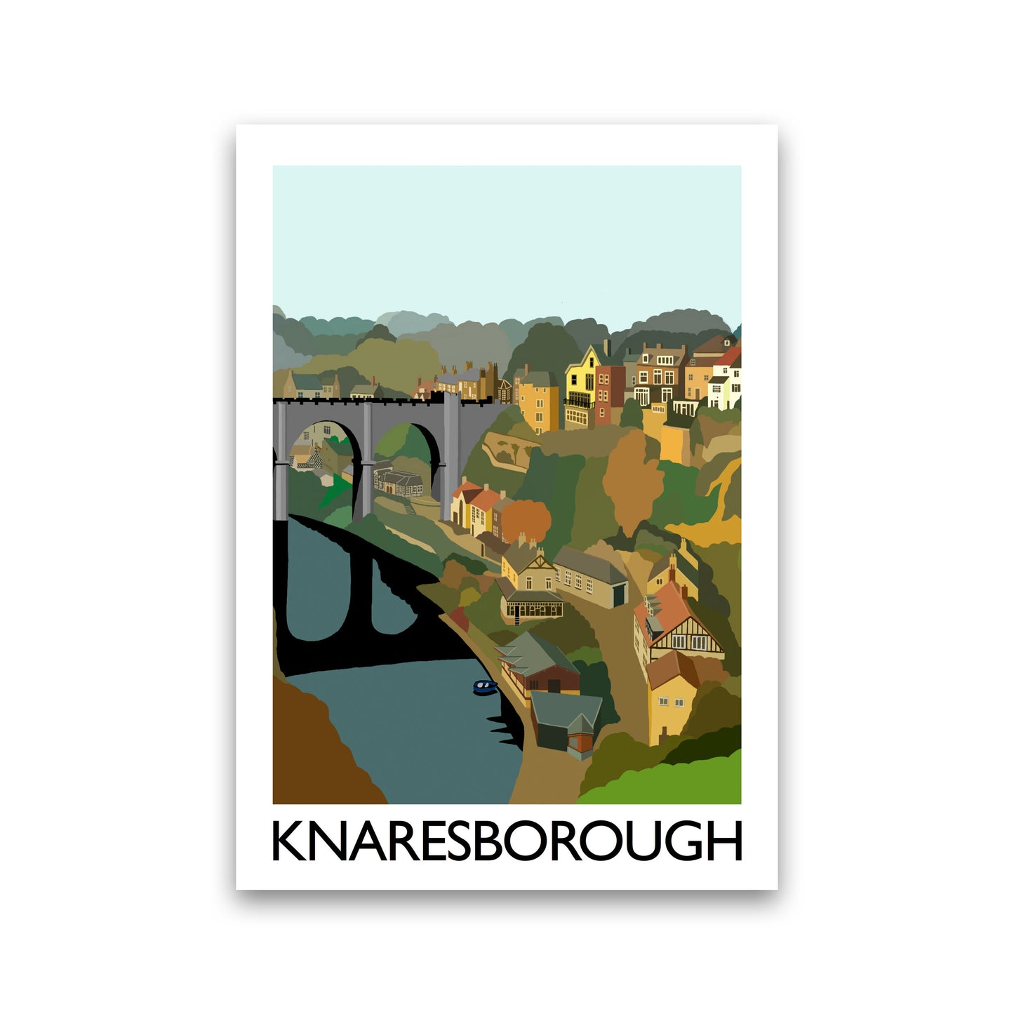 Knaresborough Digital Art Print by Richard O'Neill, Framed Wall Art