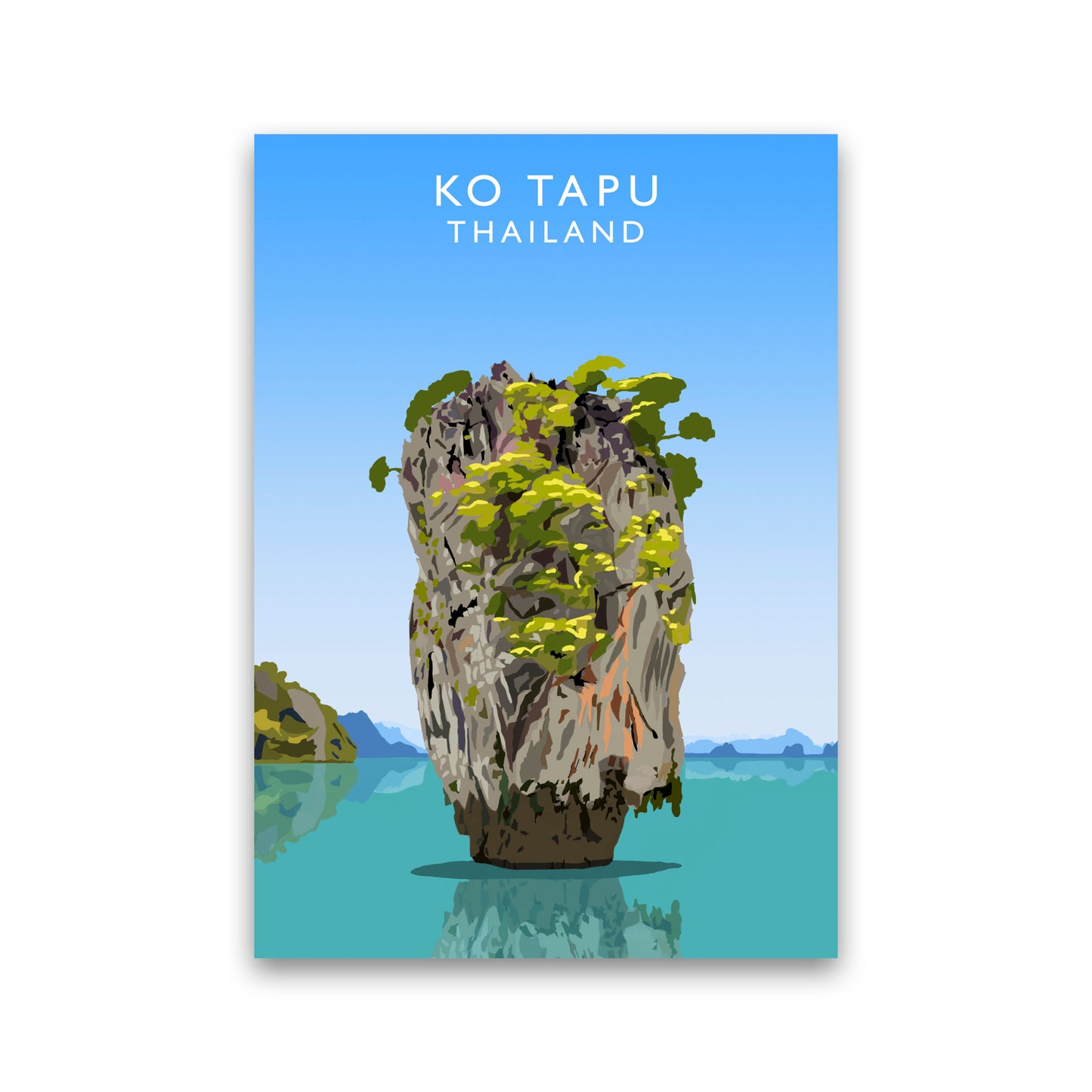 Ko Tapu Thailand  Portrait Travel Art Print by Richard O'Neill, Framed Wall Art