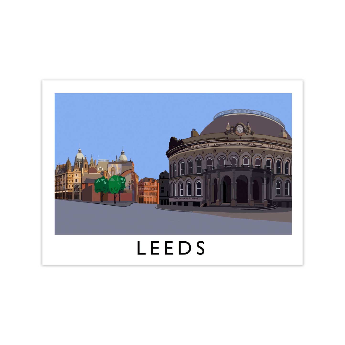 Leeds Digital Art Print by Richard O'Neill, Framed Wall Art