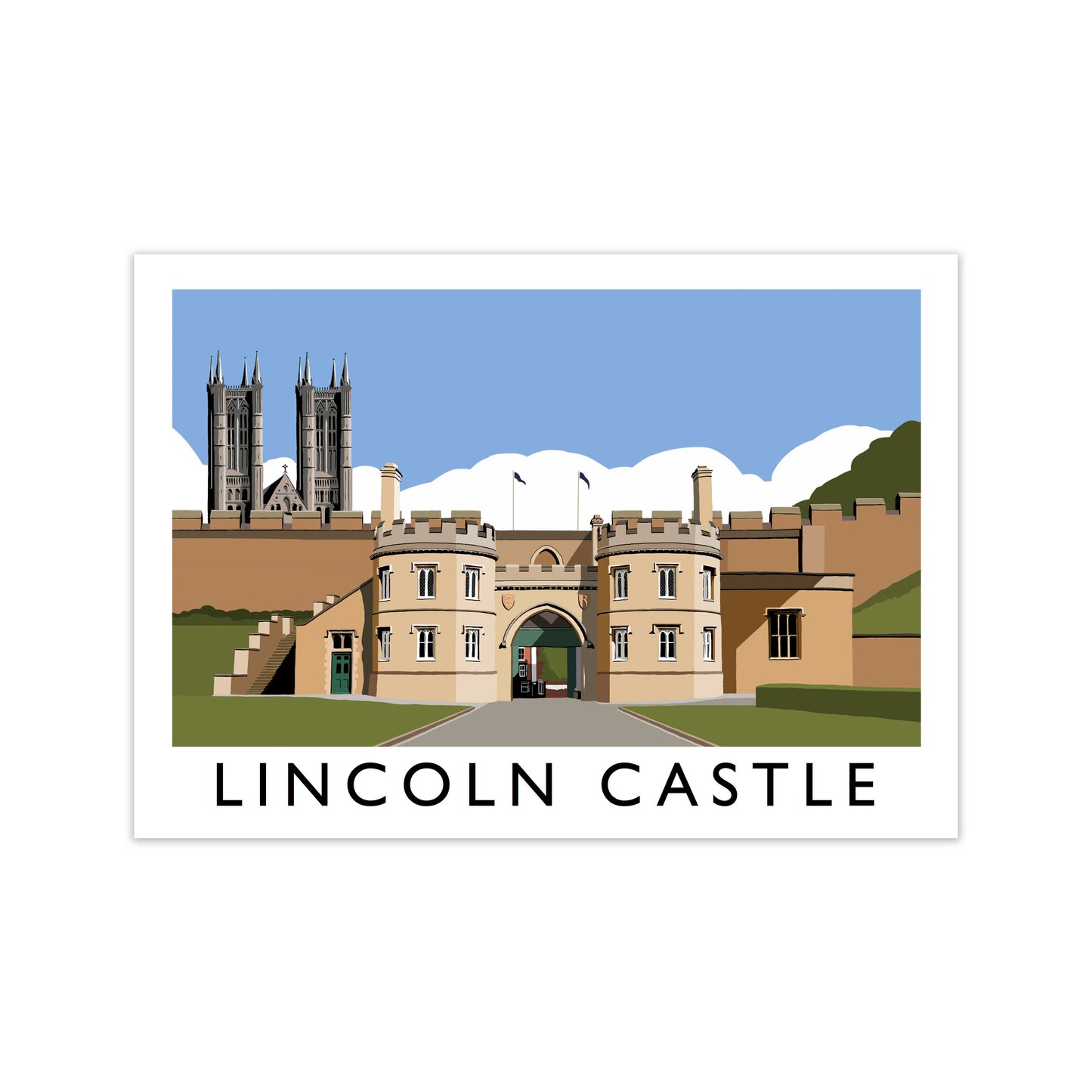 Lincoln Castle Travel Art Print by Richard O'Neill, Framed Wall Art