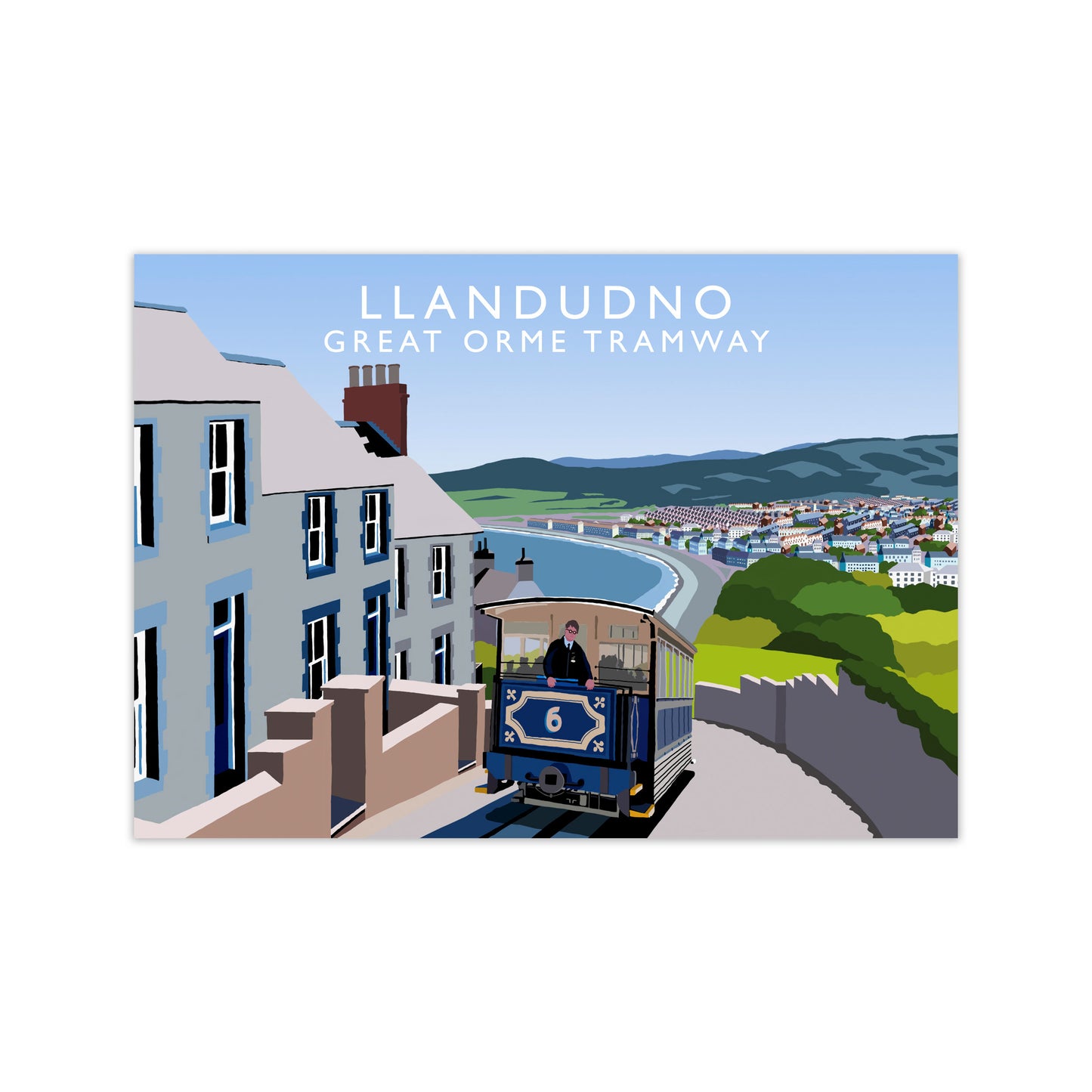 Llandudno Great Orme Tramway Travel Art Print by Richard O'Neill