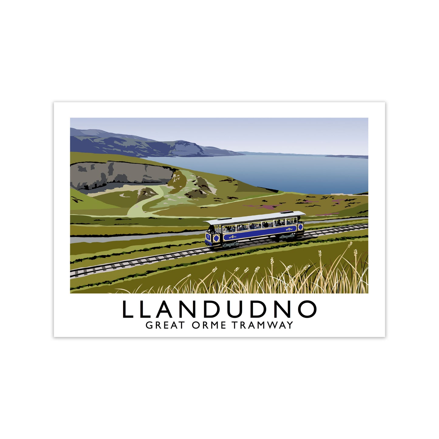 Llandudno Great Orme Tramway Digital Art Print by Richard O'Neill