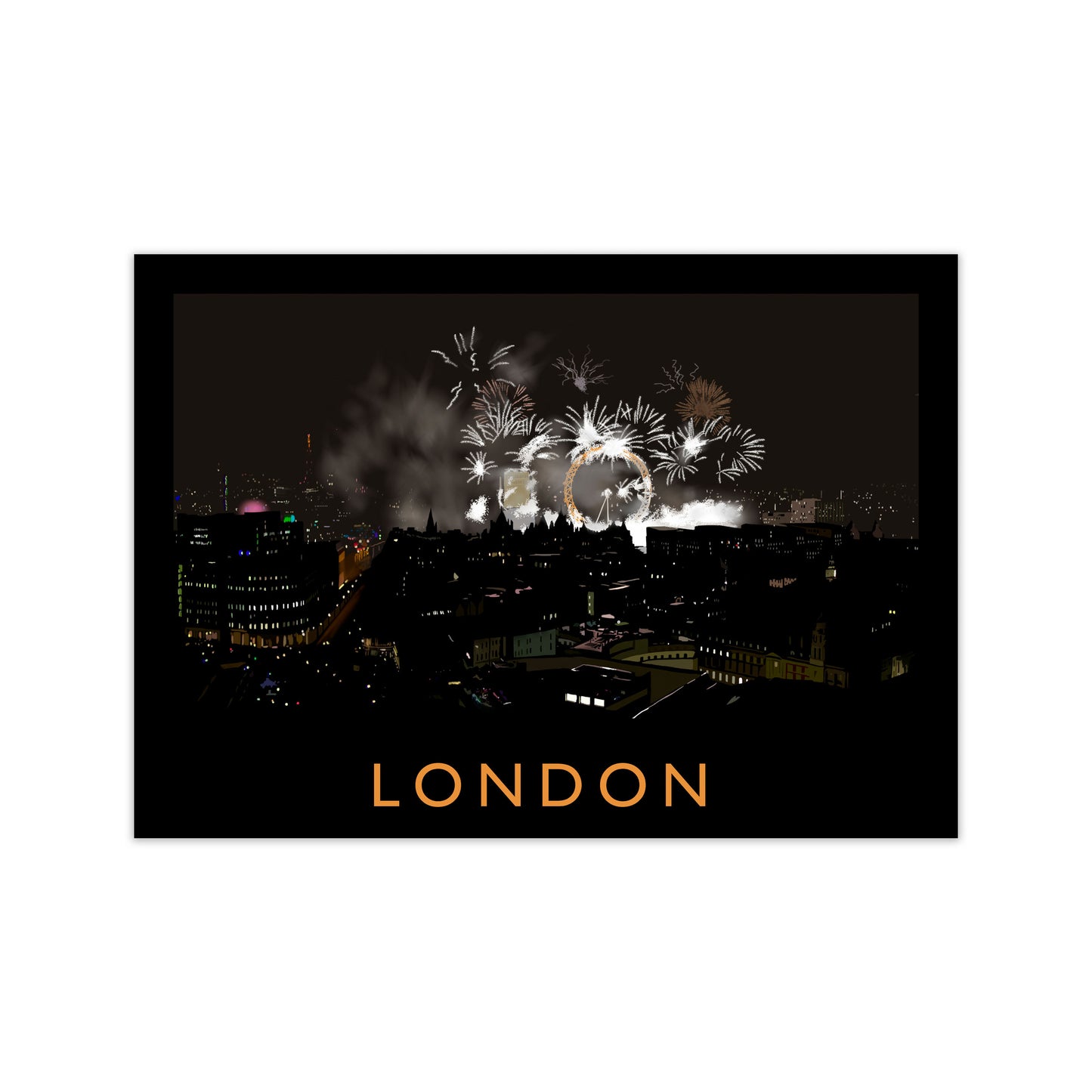 London Travel Art Print by Richard O'Neill, Framed Wall Art