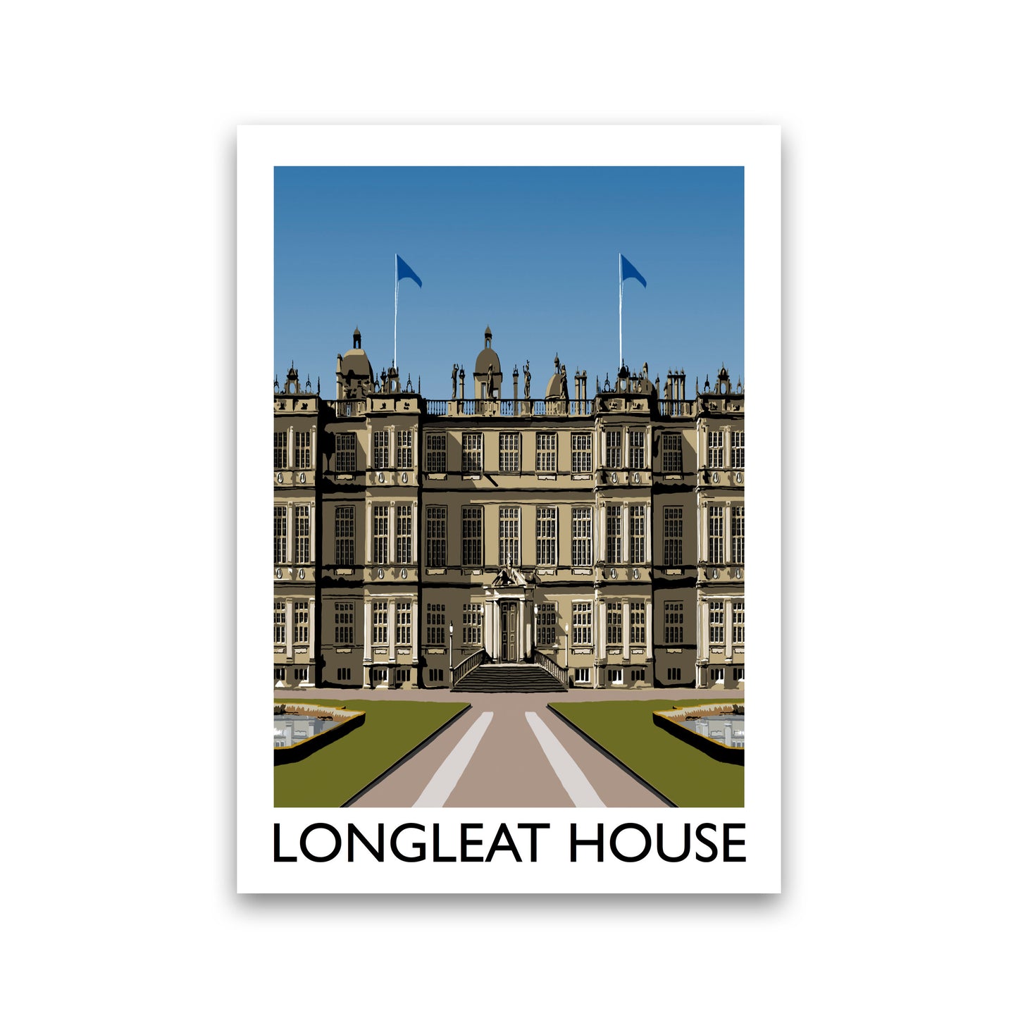 Longleat House Travel Art Print by Richard O'Neill, Framed Wall Art