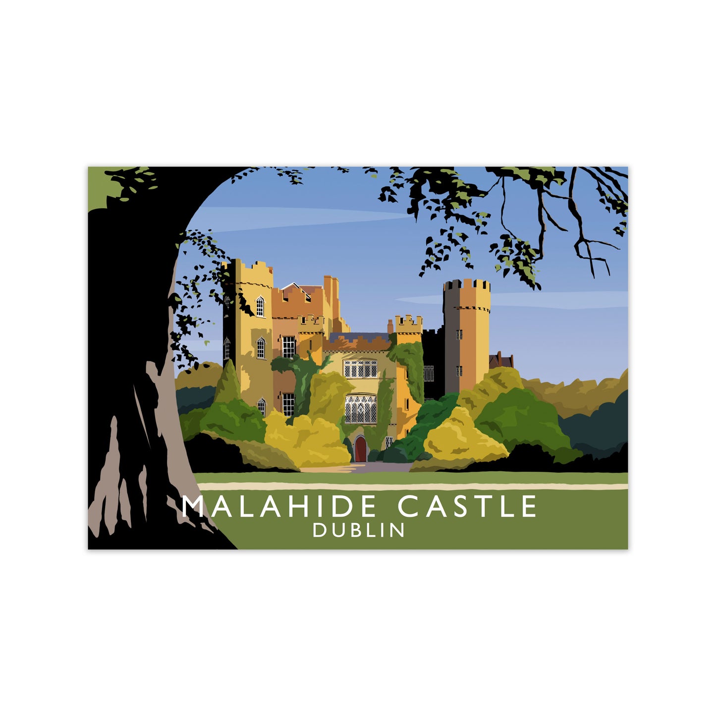 Malahide Castle Dublin Travel Art Print by Richard O'Neill, Framed Wall Art