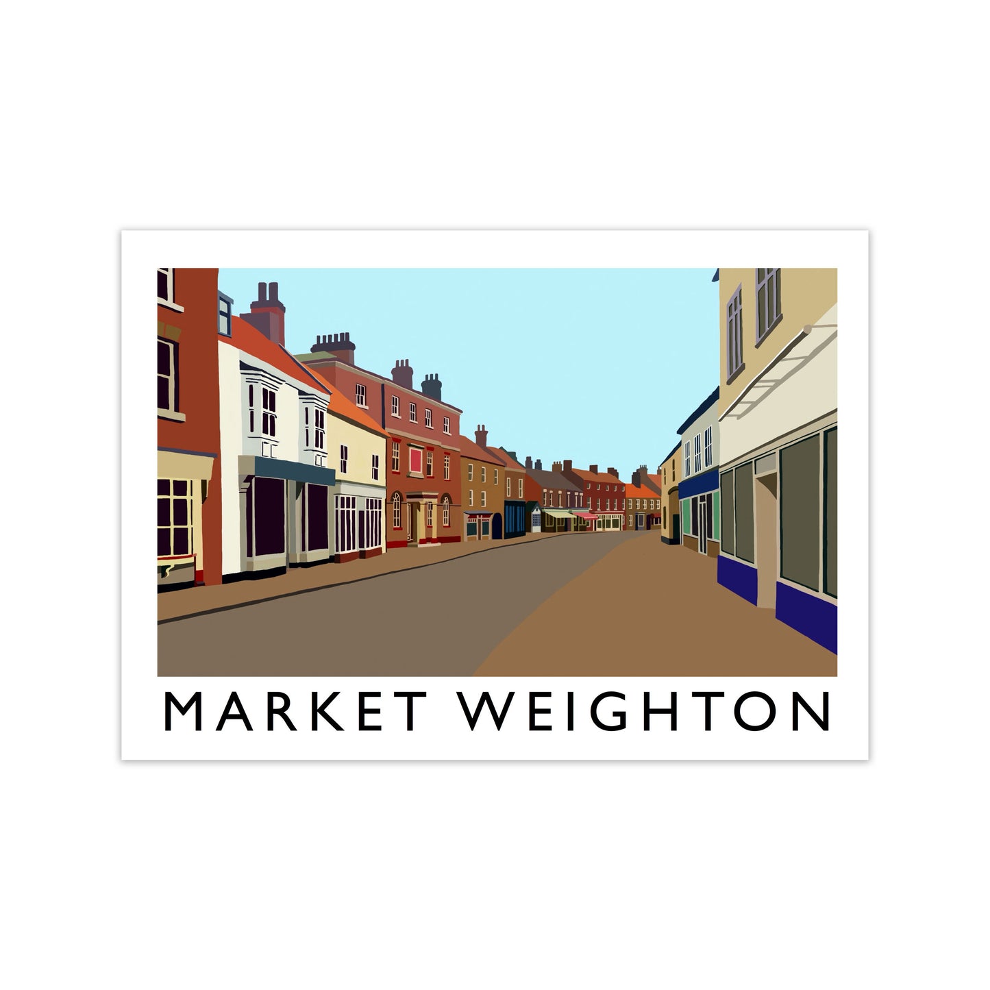 Market Weighton Travel Art Print by Richard O'Neill, Framed Wall Art