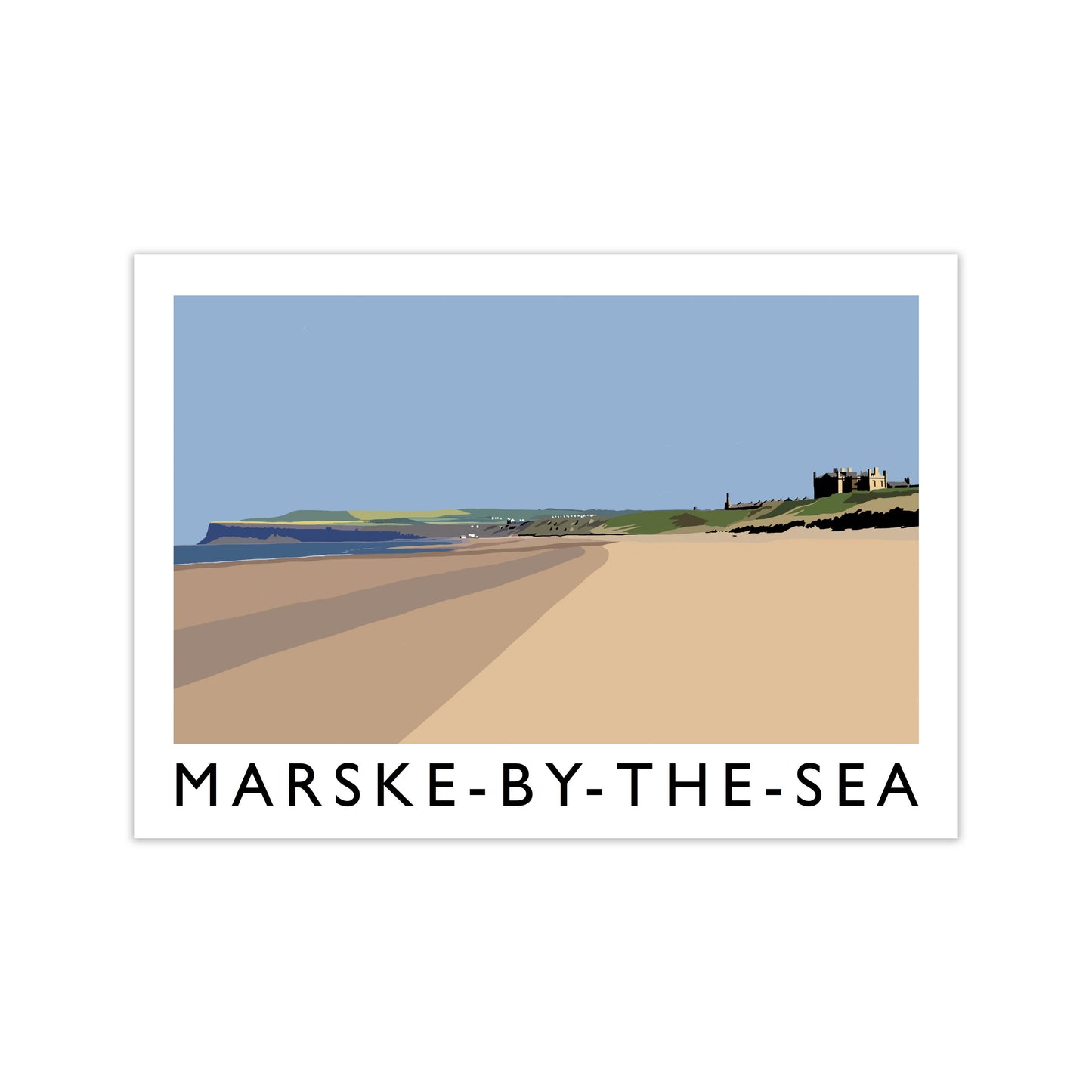 Marske-By-The-Sea Travel Art Print by Richard O'Neill, Framed Wall Art