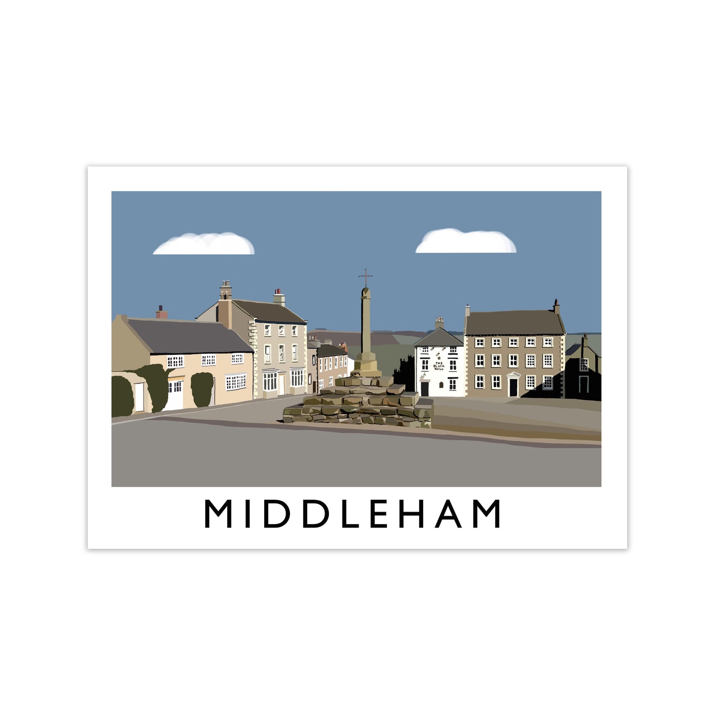 Middleham Travel Art Print by Richard O'Neill, Framed Wall Art