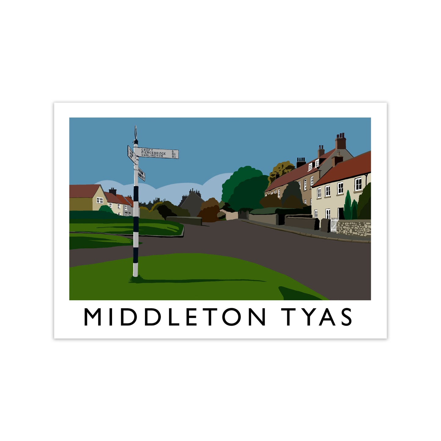 Middleton Tyas Travel Art Print by Richard O'Neill, Framed Wall Art