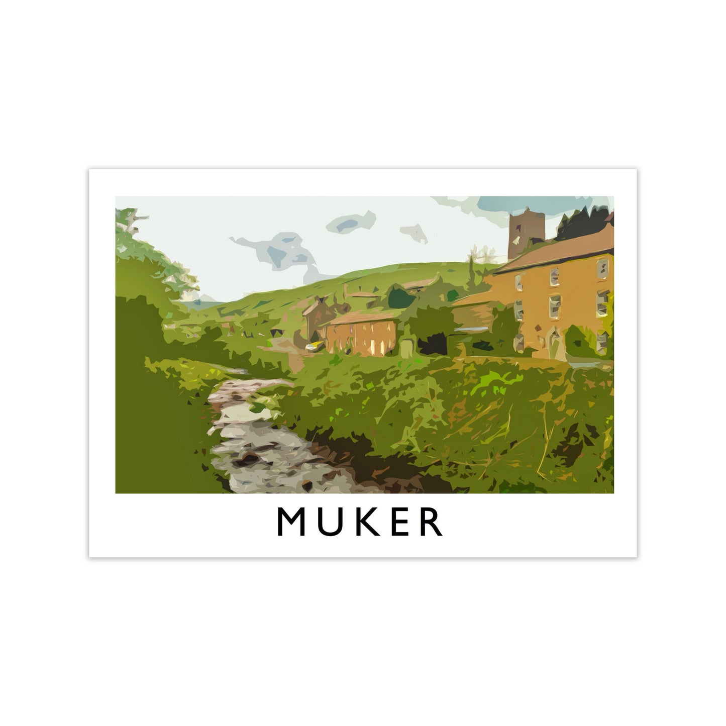 Muker Travel Art Print by Richard O'Neill, Framed Wall Art