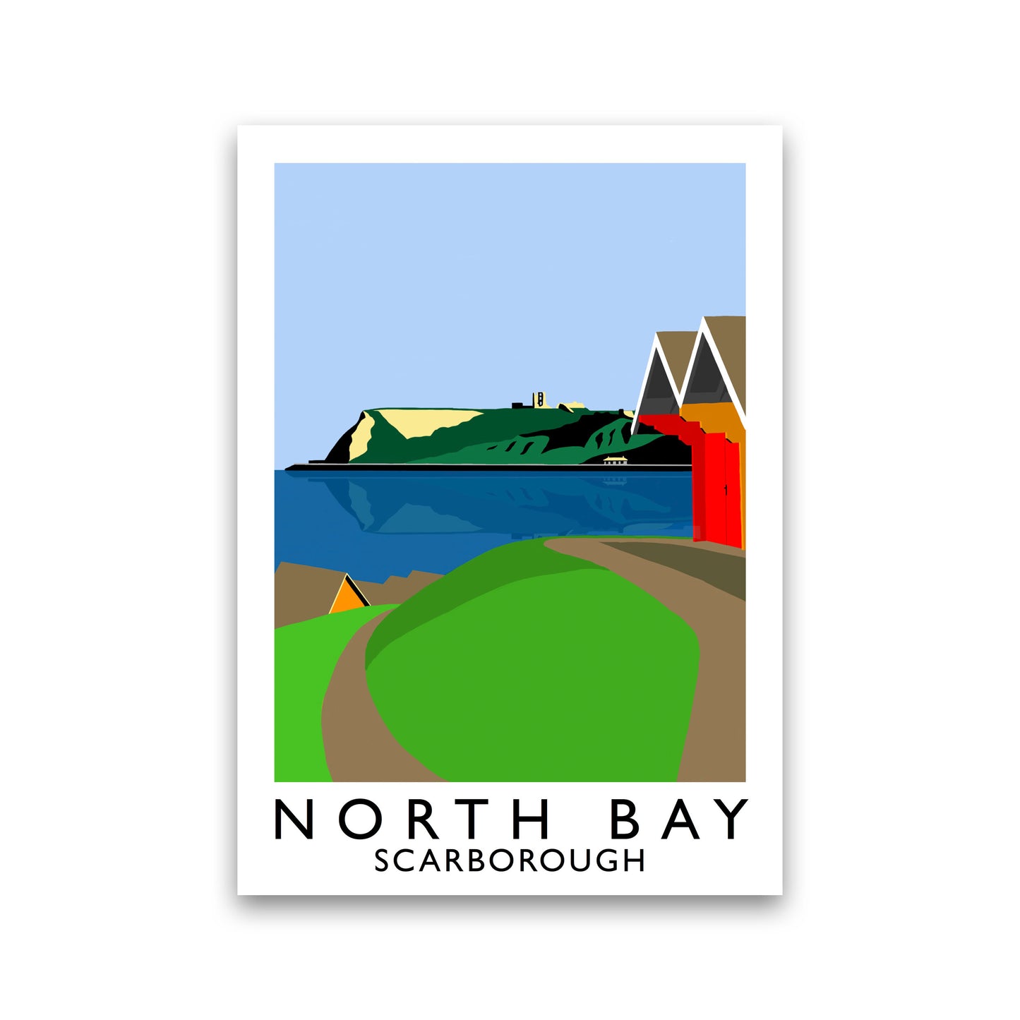 North Bay2 Portrait  Scarborough Travel Art Print by Richard O'Neill, Framed Wall Art