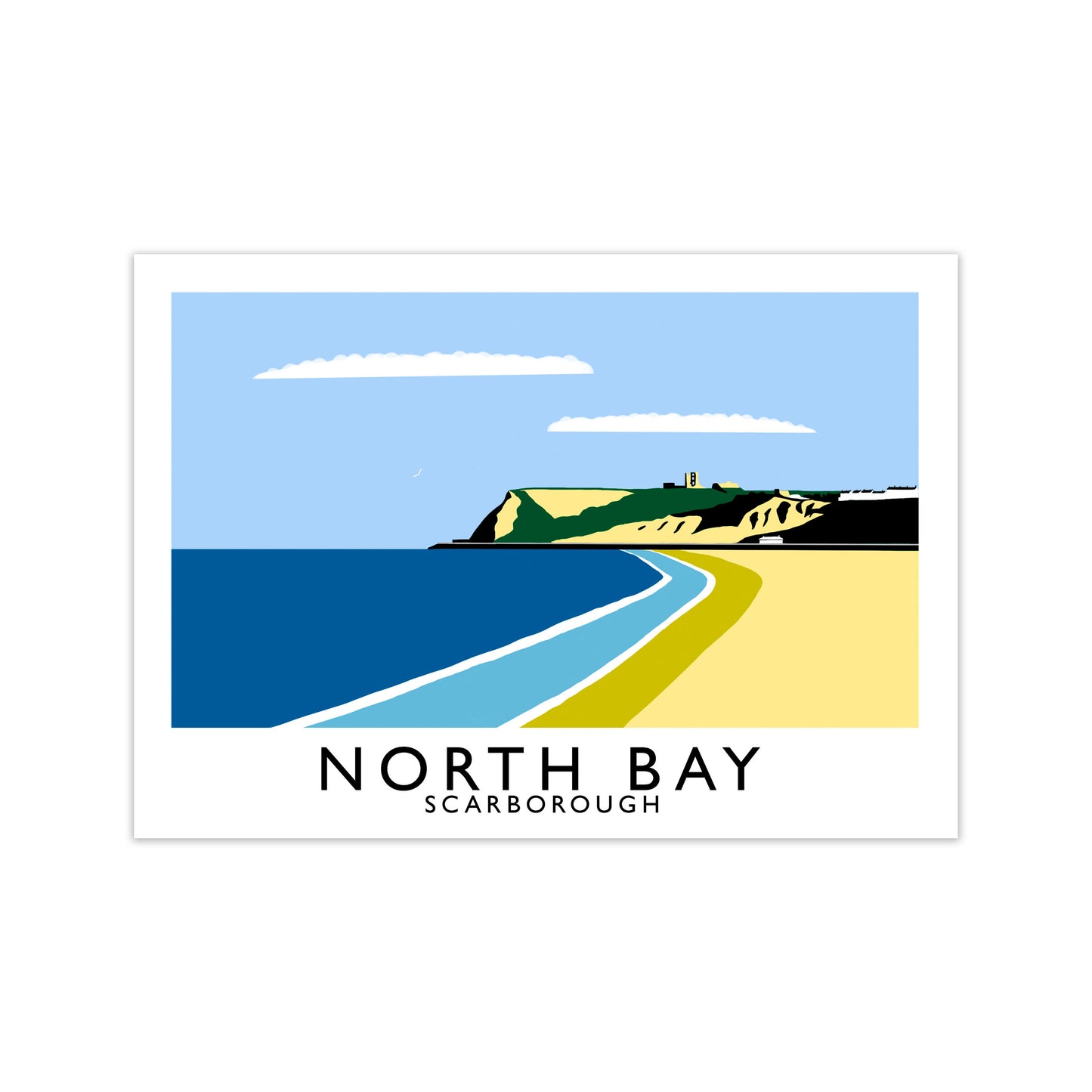 North Bay Scarborough Travel Art Print by Richard O'Neill, Framed Wall Art