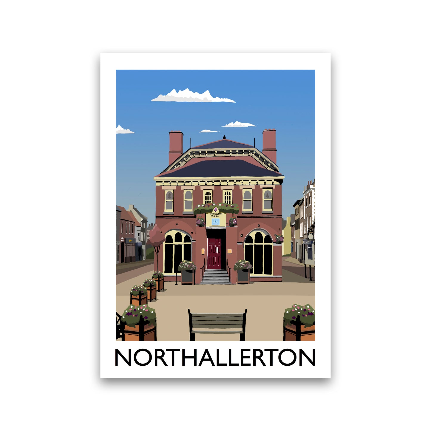 Northallerton2 Portrait  Travel Art Print by Richard O'Neill, Framed Wall Art