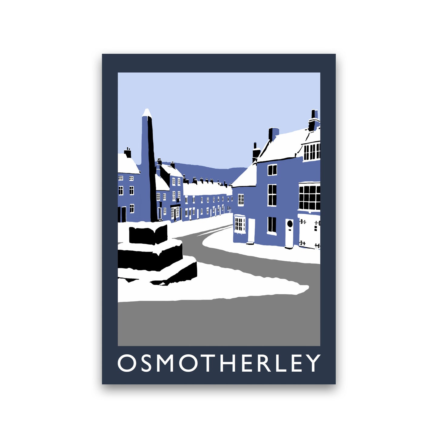 Osmotherley In Snow2 Portrait Travel Art Print by Richard O'Neill, Framed Wall Art