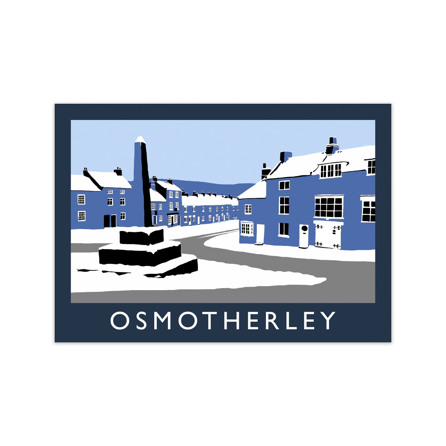 Osmotherley In Snow2 Travel Art Print by Richard O'Neill, Framed Wall Art