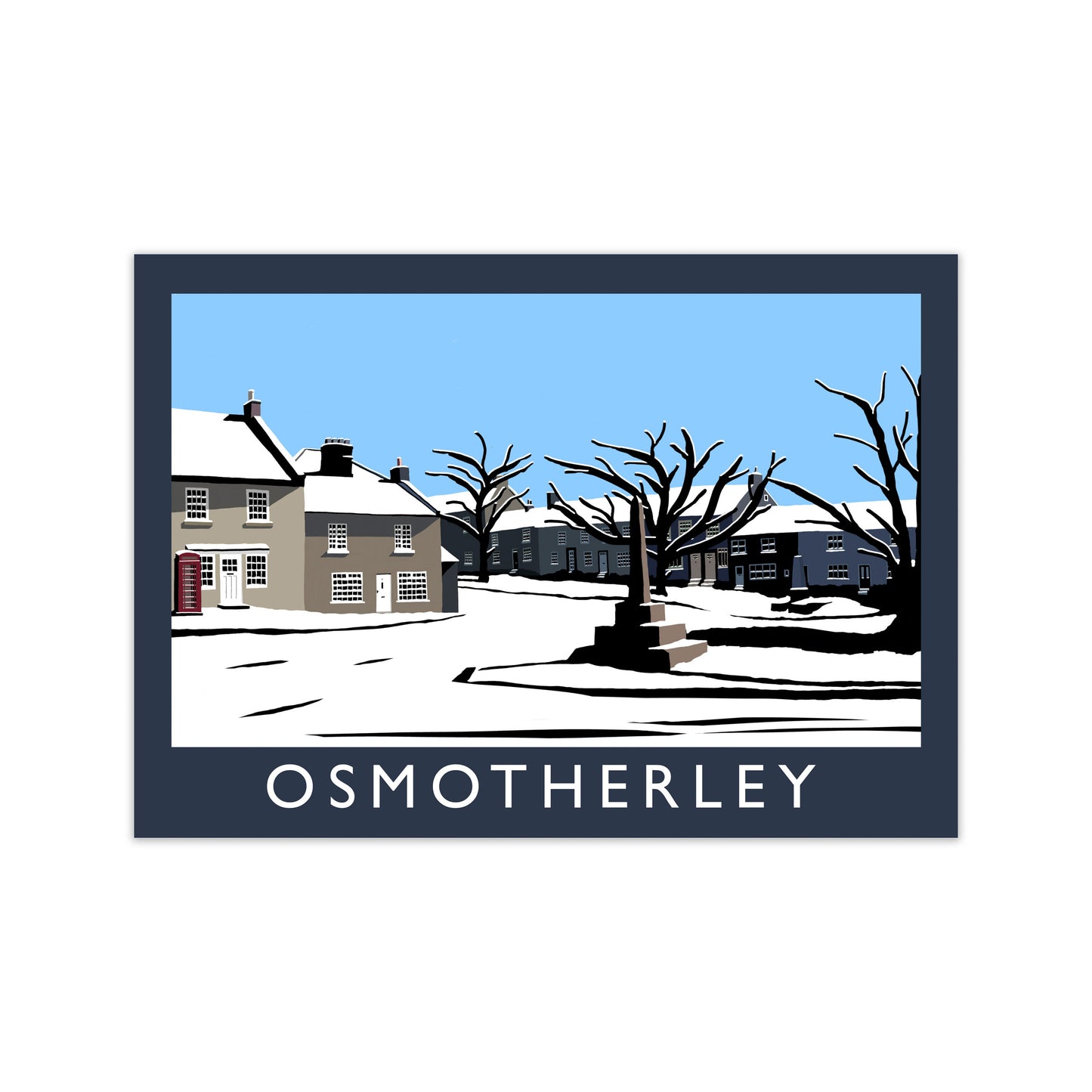 Osmotherley In Snow Travel Art Print by Richard O'Neill, Framed Wall Art