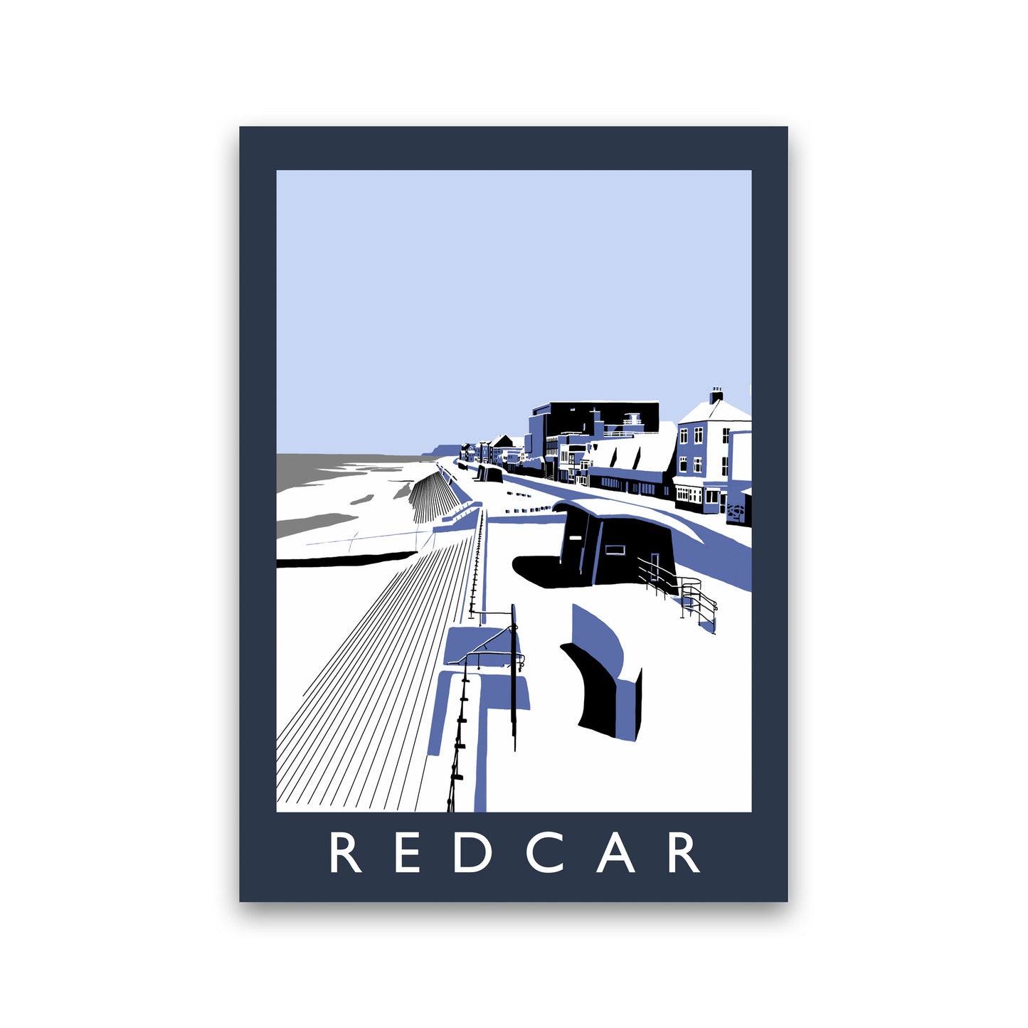 Redcar Travel Art Print by Richard O'Neill, Framed Wall Art