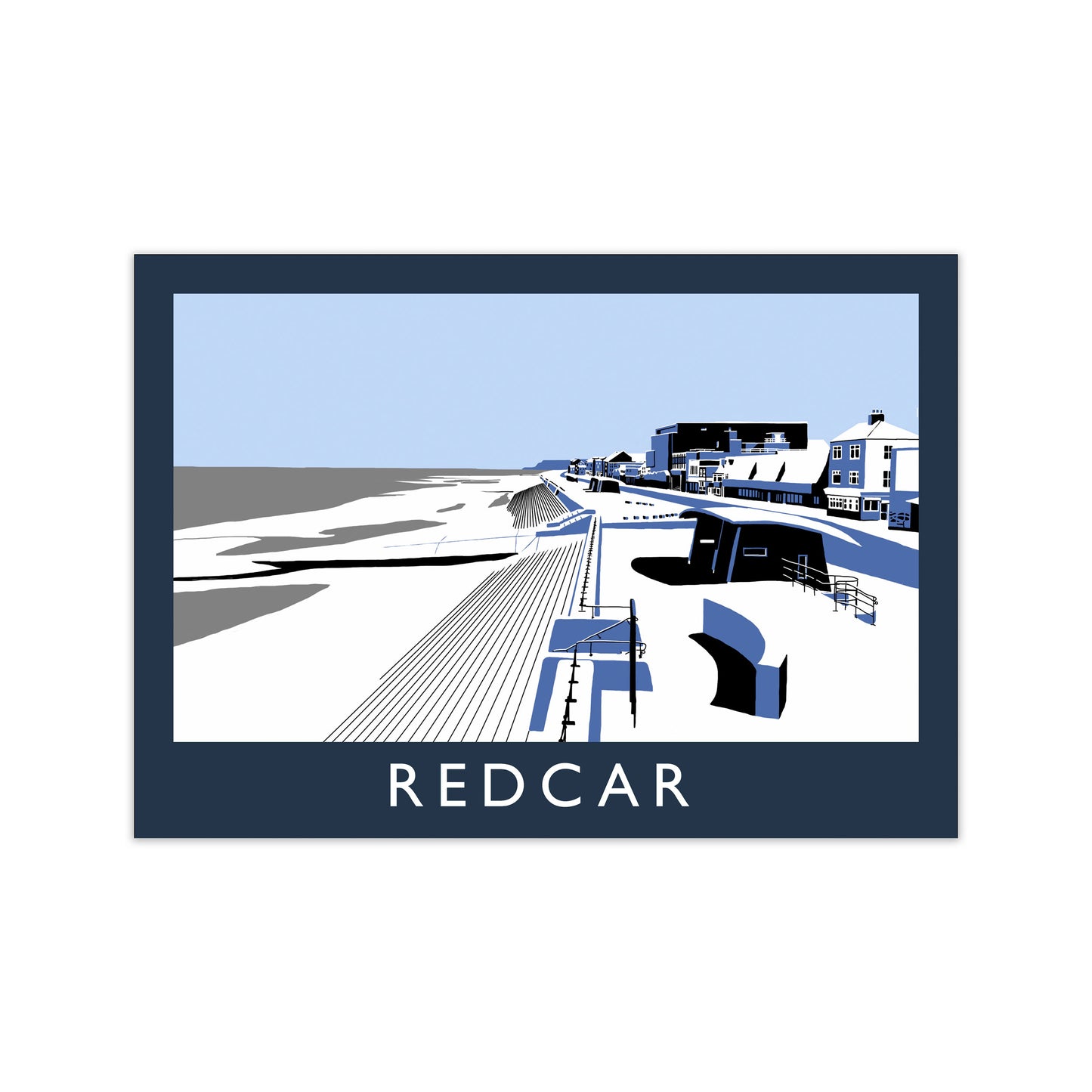 Redcar Framed Digital Art Print by Richard O'Neill, Framed Wall Art